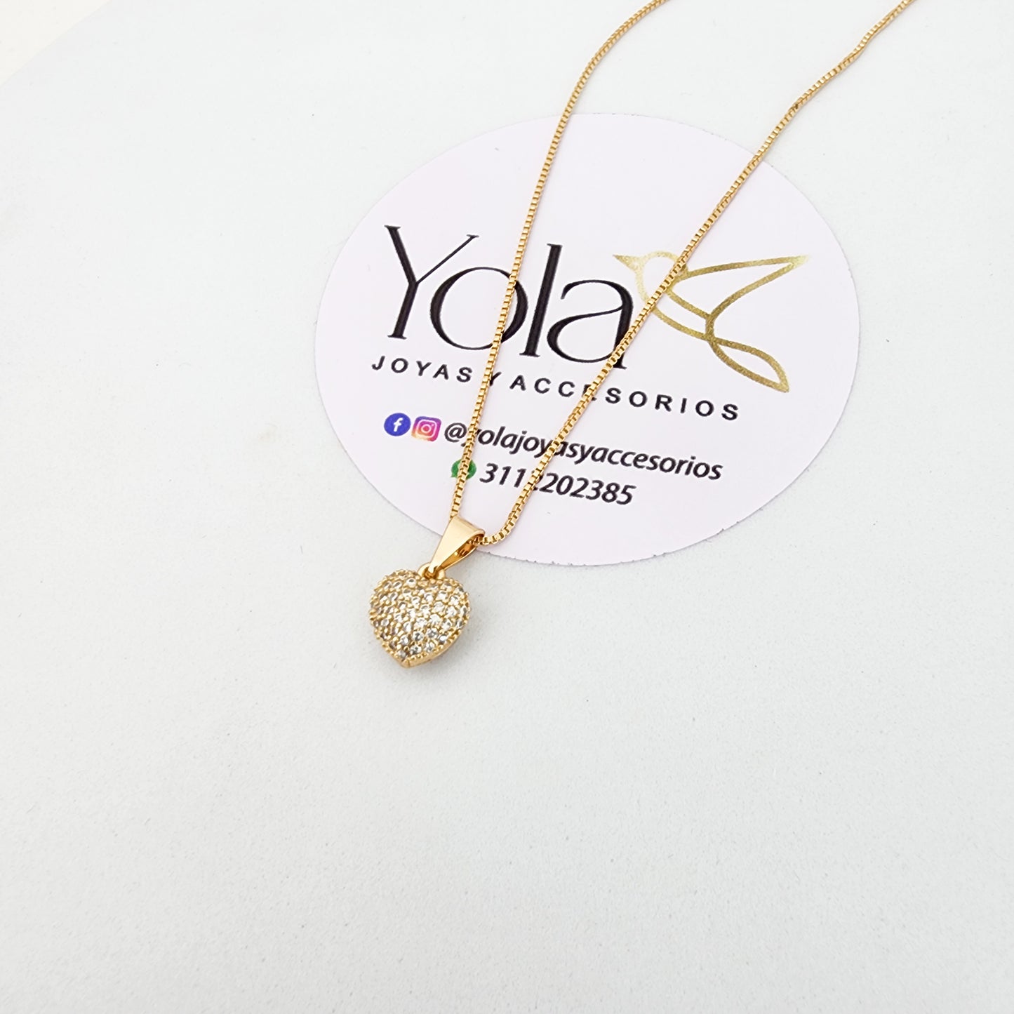 Collar oro laminado corazón