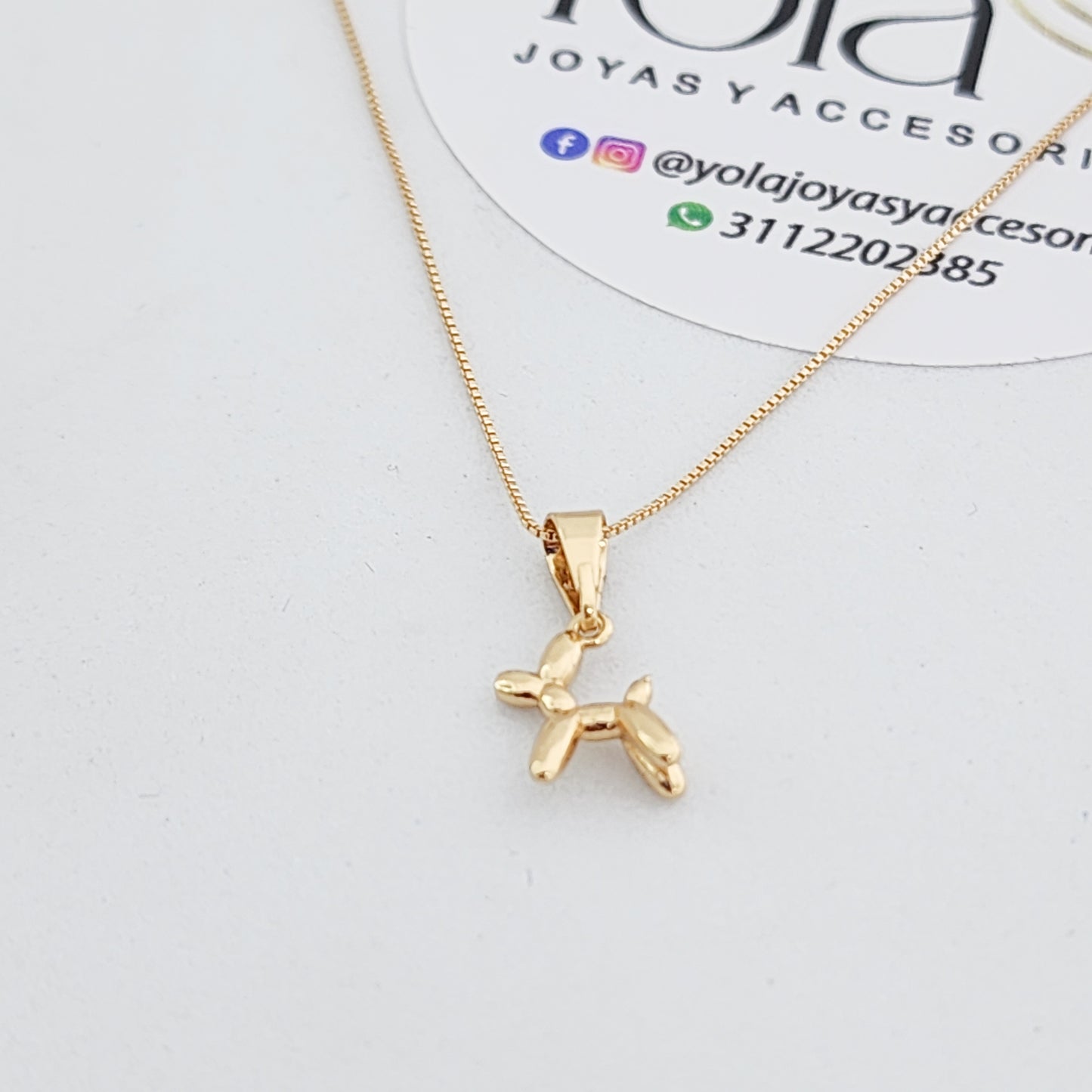 Collar oro laminado perrito globo