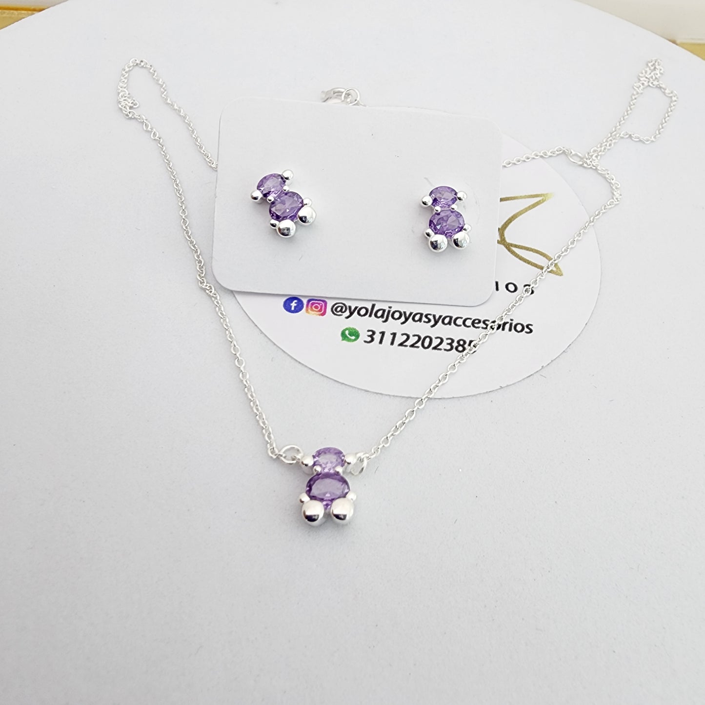 Juego Collar y Arete oso
