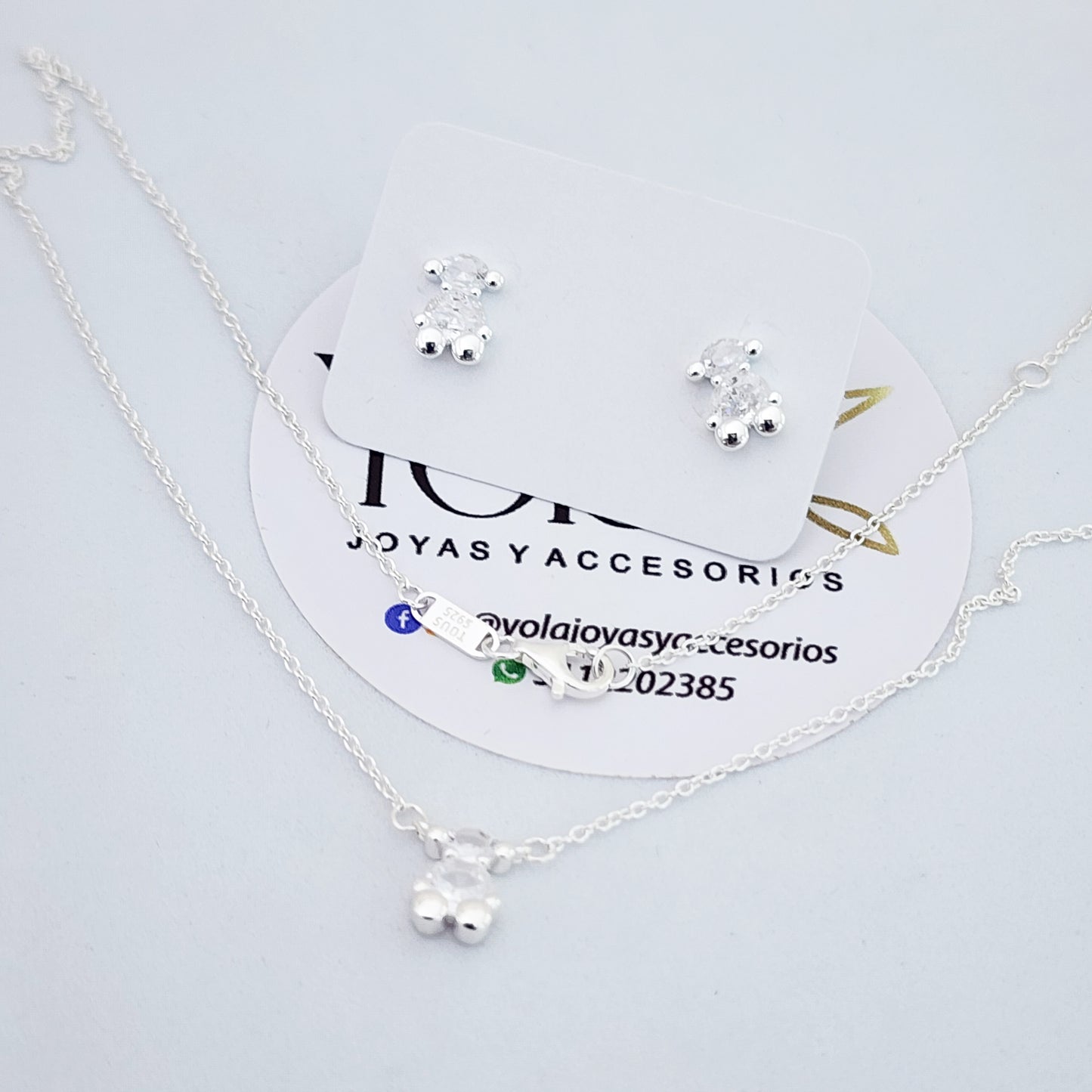 Juego Collar y Arete oso