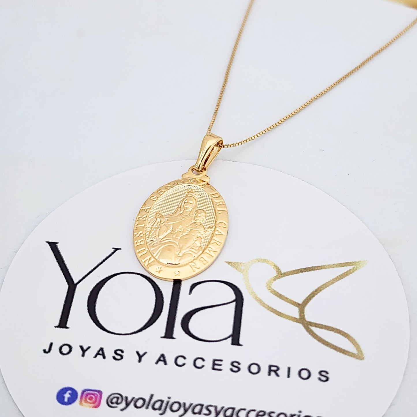 Collar Oro Laminado Virgen Del Carmen