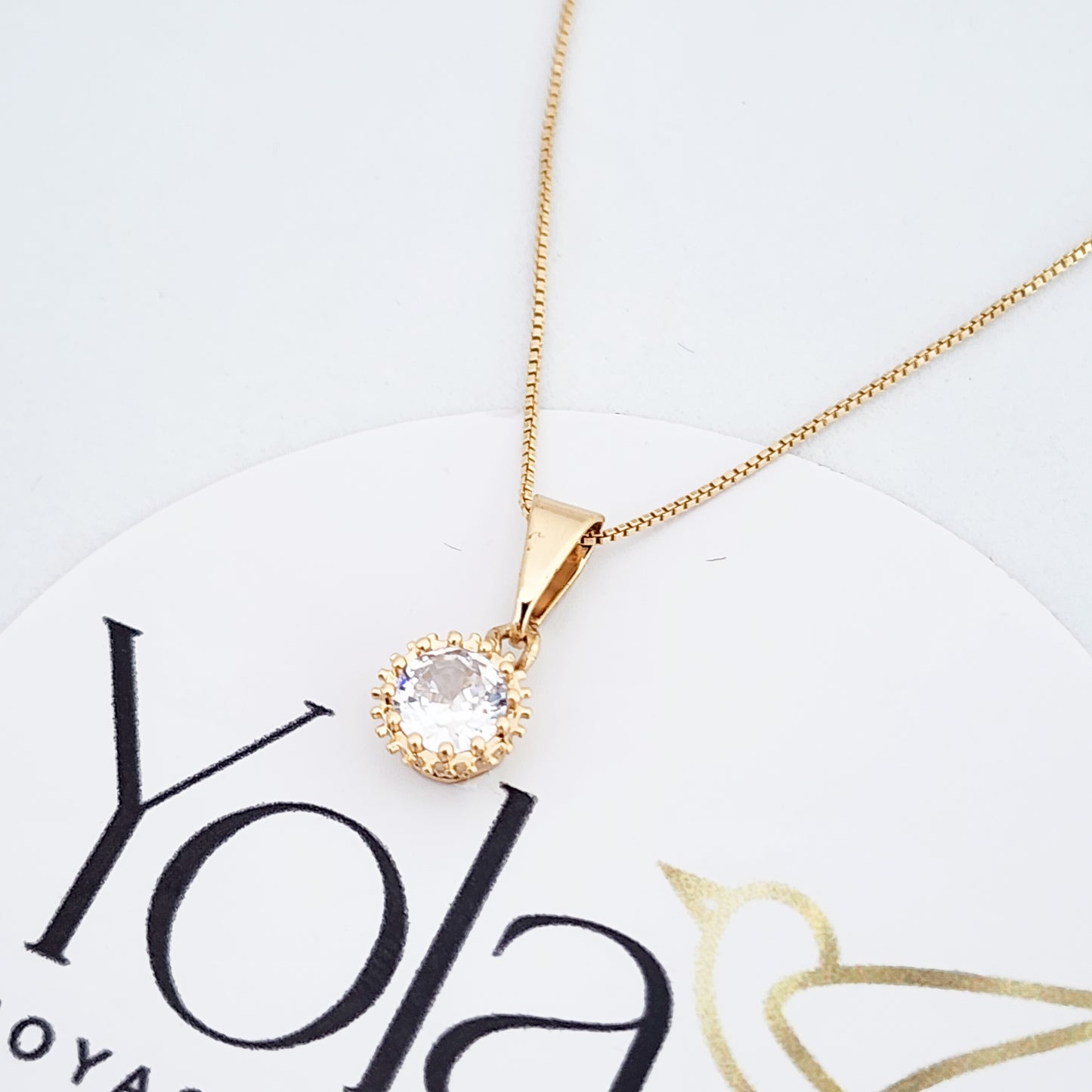 Collar Oro Laminado Cristal