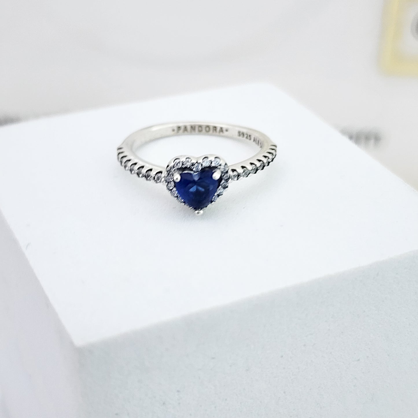 Anillo Cristal Corazón Azul