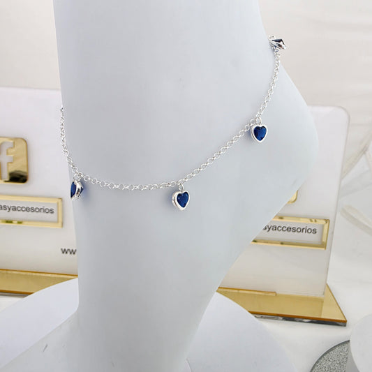 Tobillera corazon azul