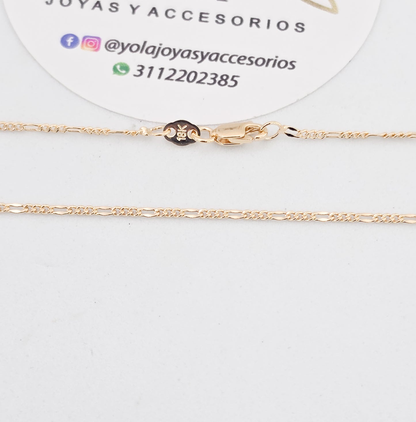 Cadena Oro Laminado 3x1 50cm