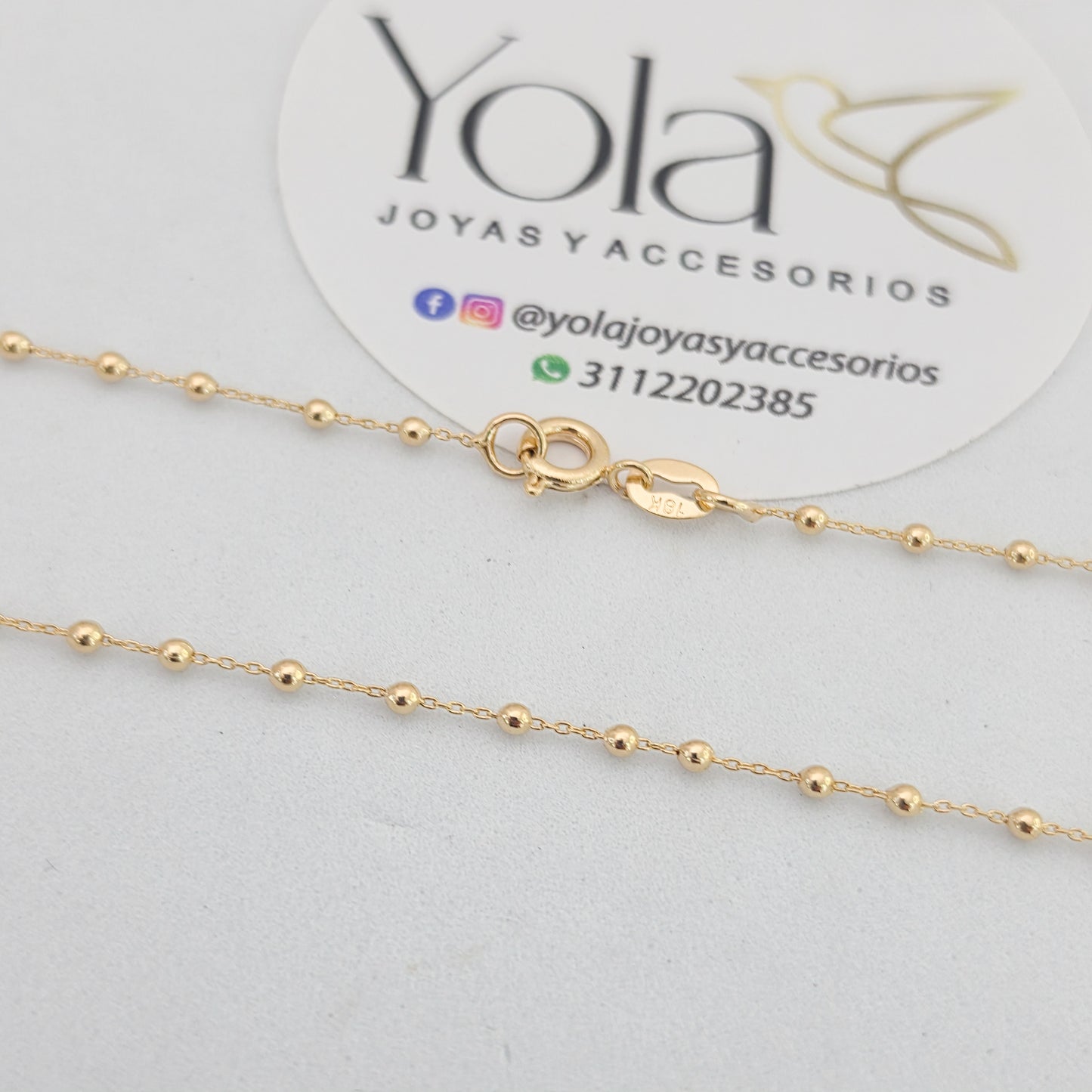 Cadena Oro Laminado bolitas 45cm