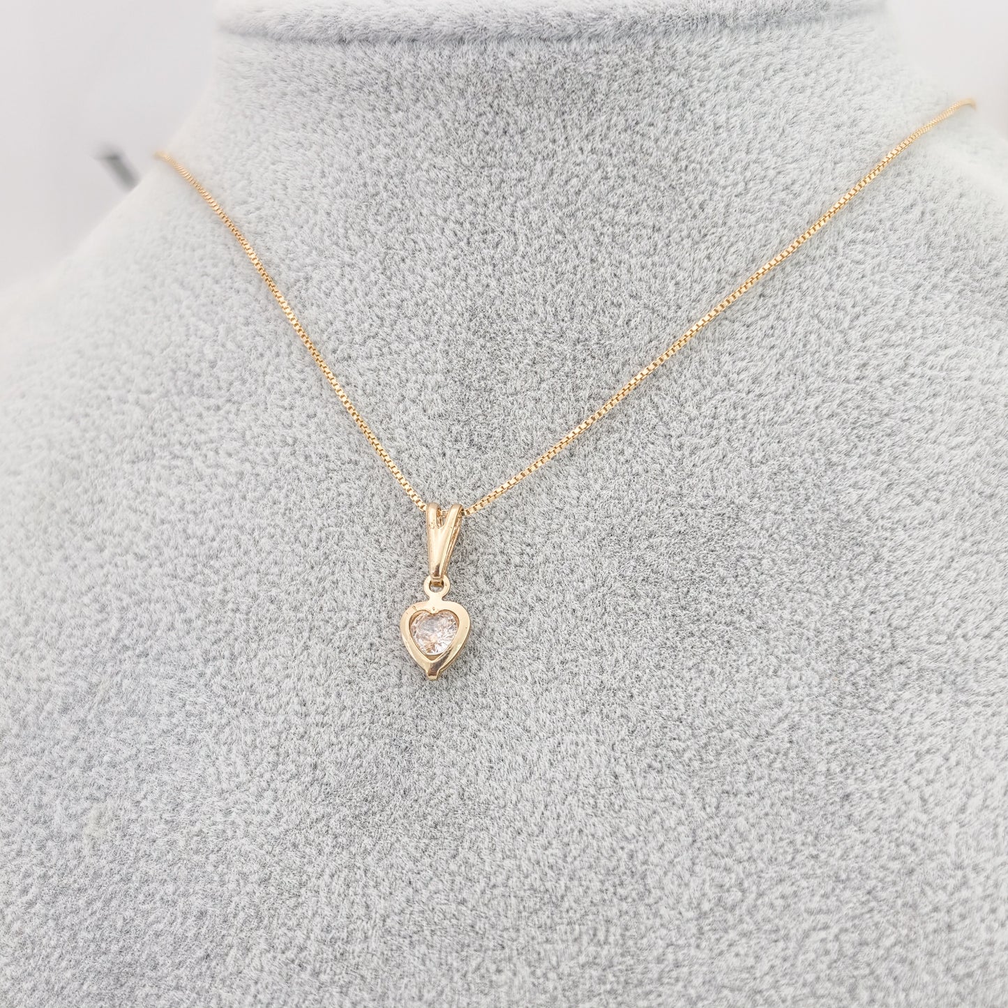 collar corazon gracias oro laminado