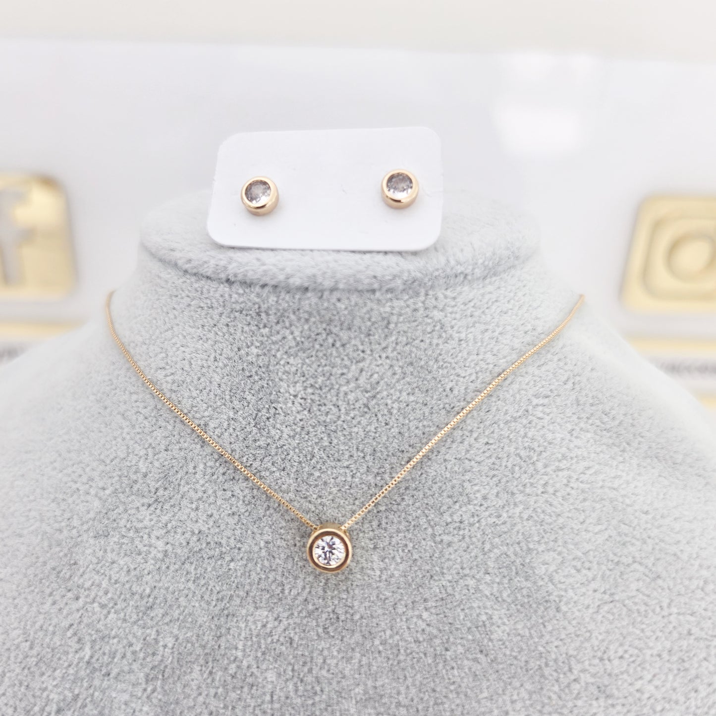 Juego cristal oro laminado