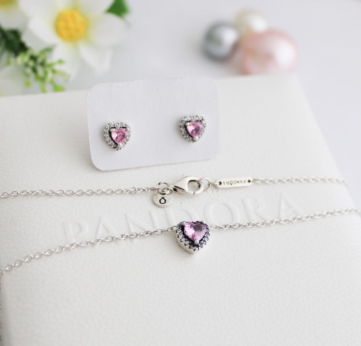 Juego Corazón Cristal rosa
