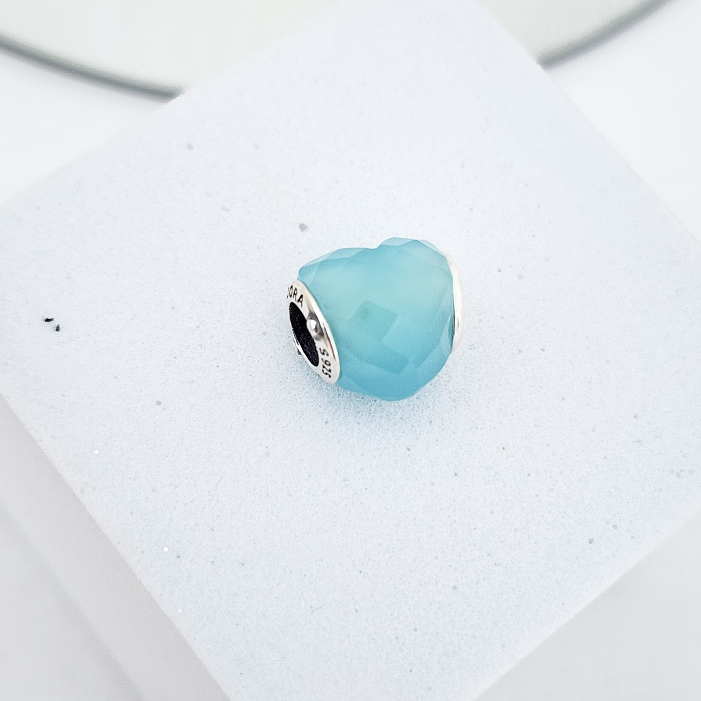 Charm Corazón Cristal Azul