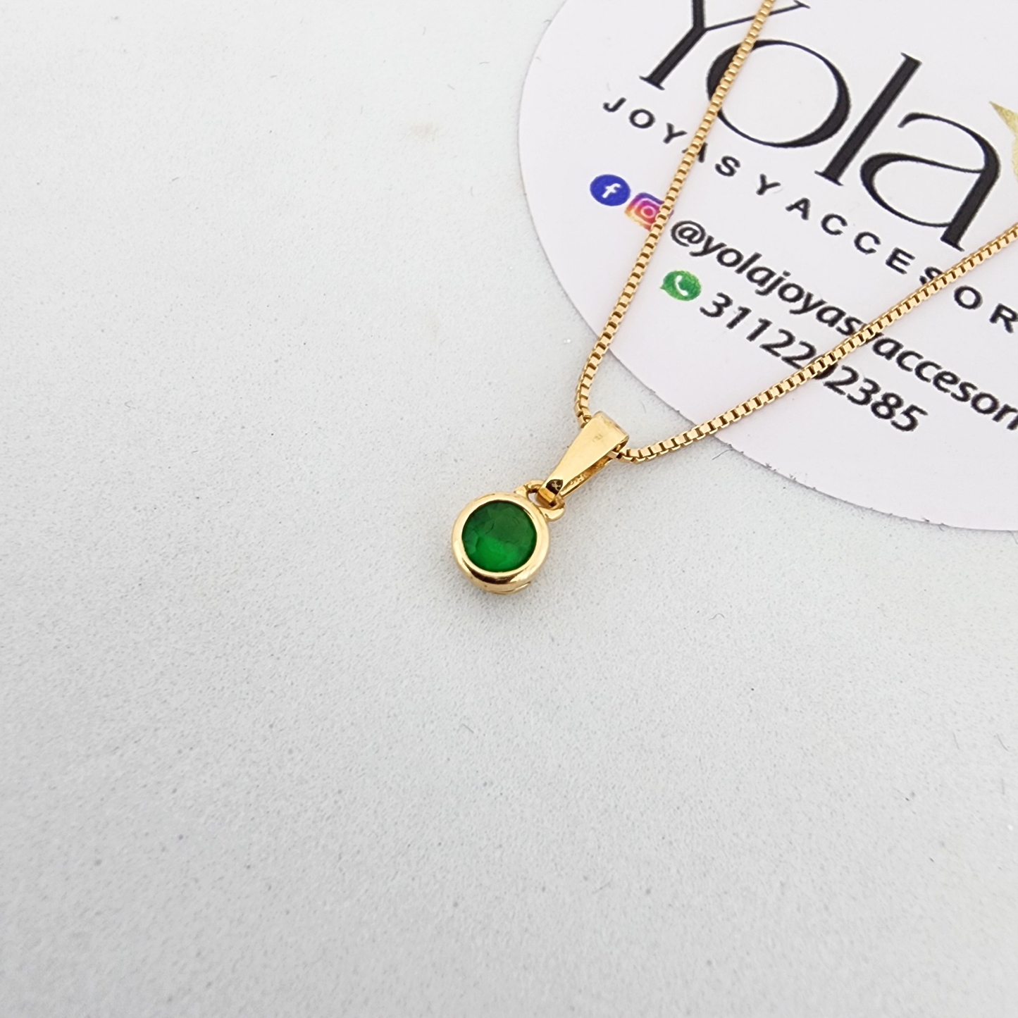 Collar Oro laminado Verde