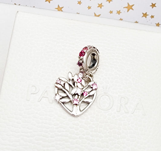 Charm Arbol Familia Rosa