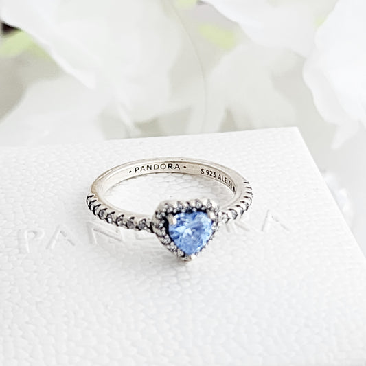 Anillo Cristal Corazón Azul