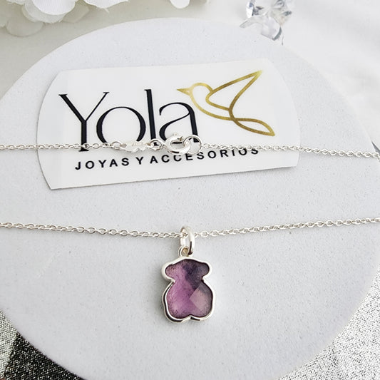 Collar Oso Morado