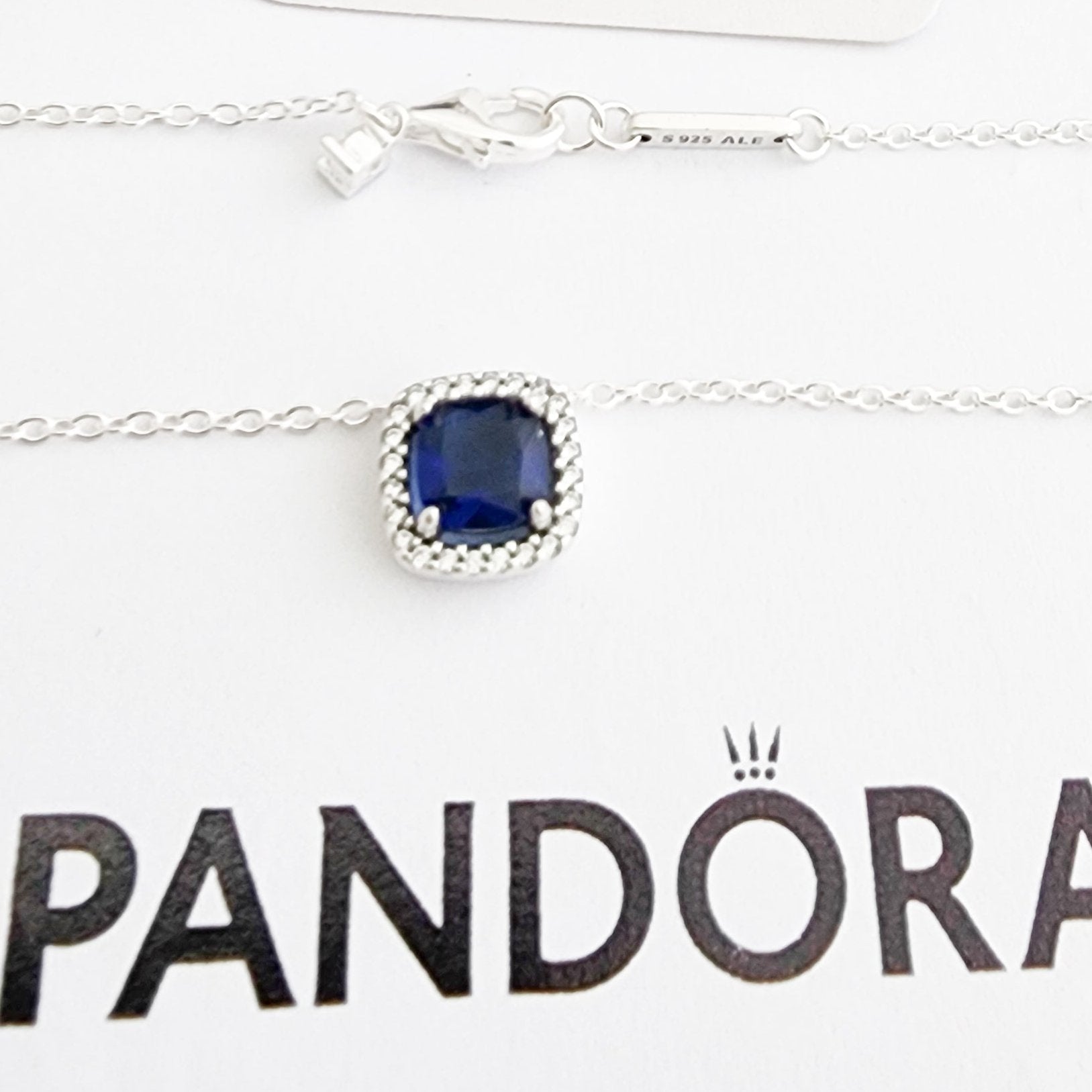 Collar Cristal Cuadrado Azul