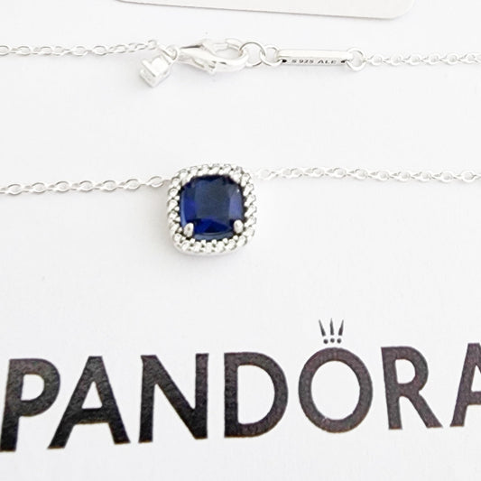 Collar Cristal Cuadrado Azul