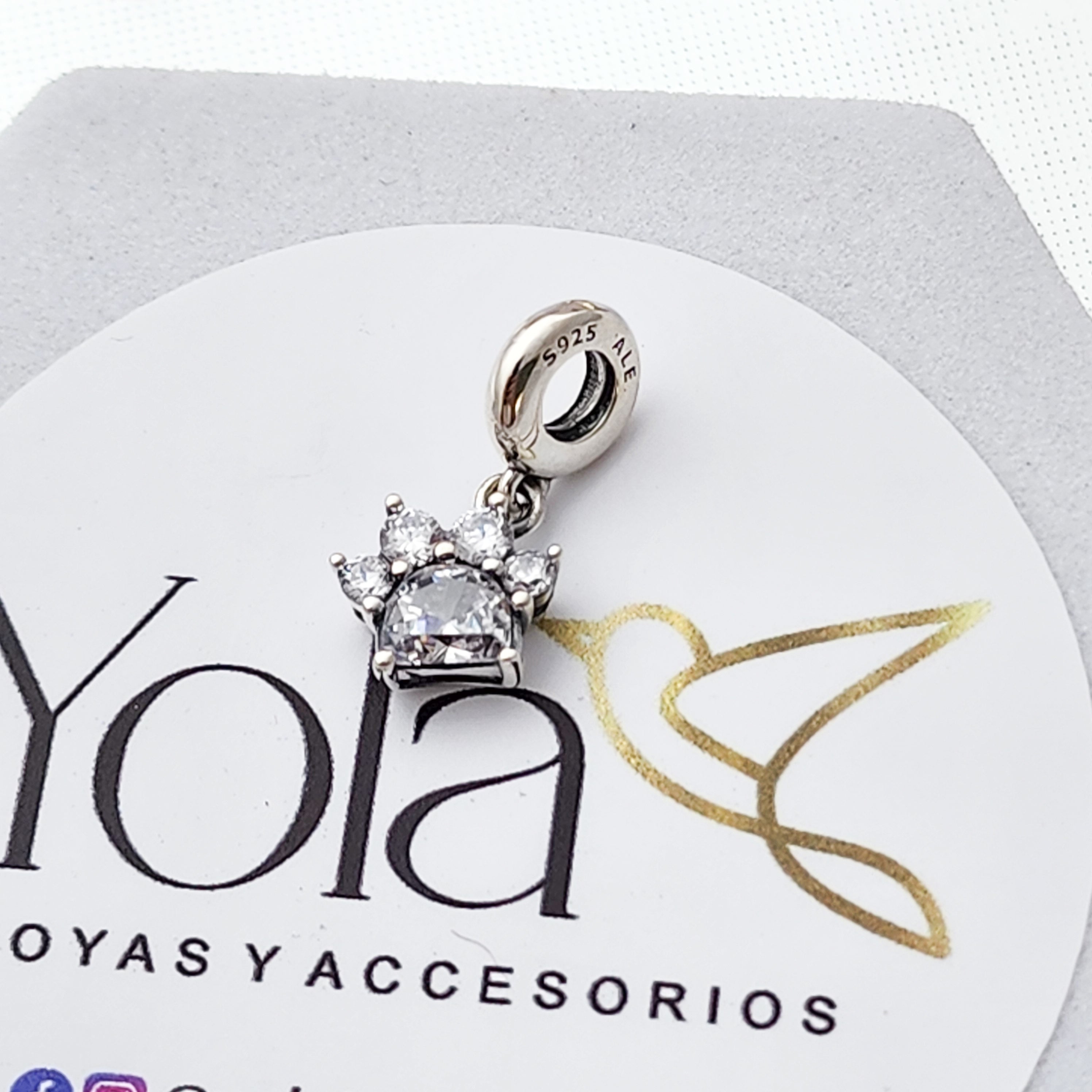 Charm huella cristal