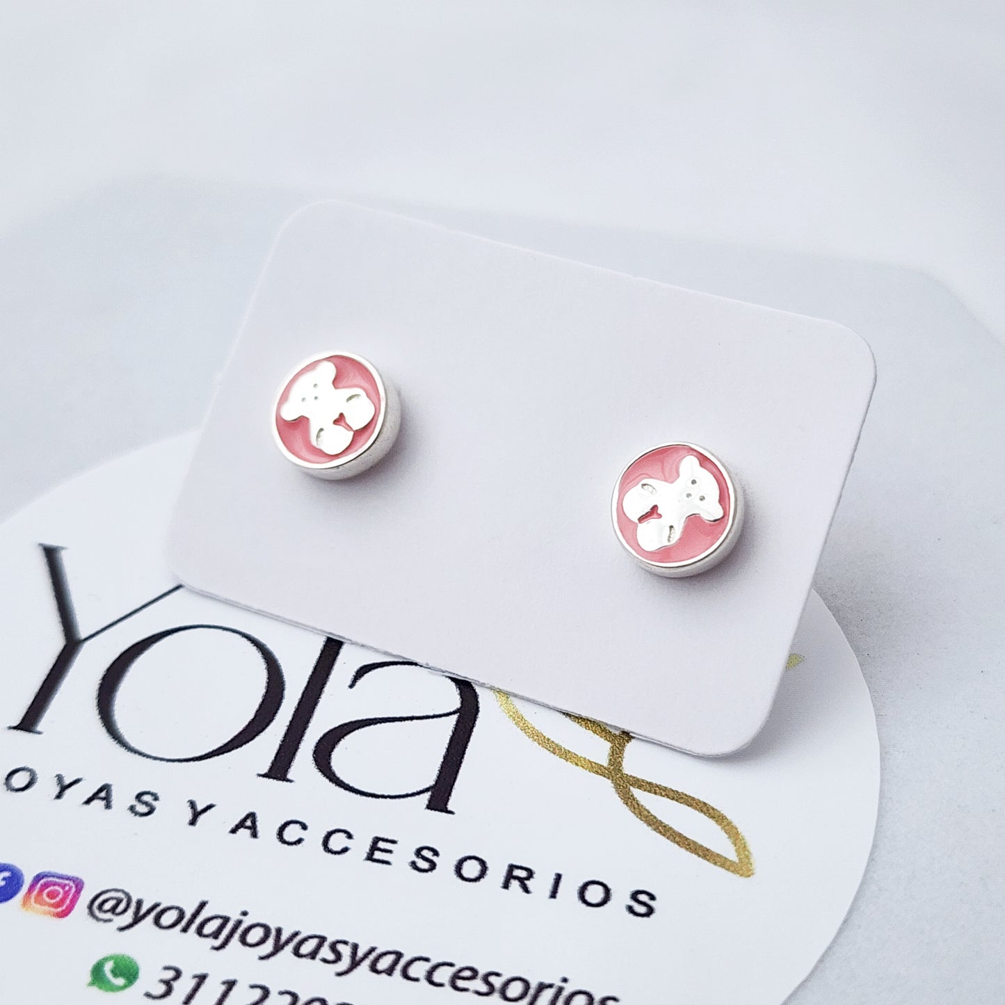 Arete Oso Rosa