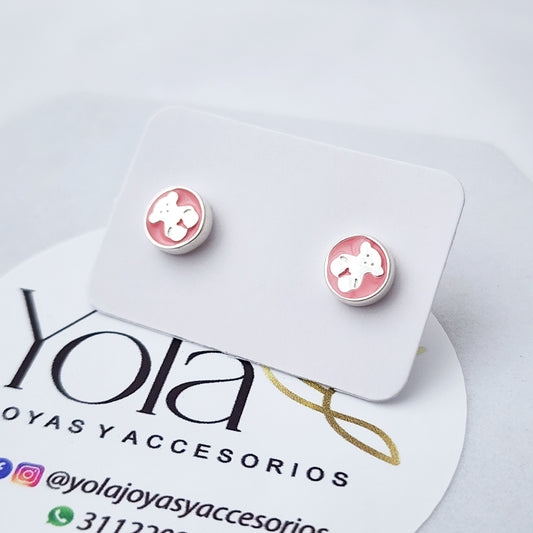 Arete Oso Rosa