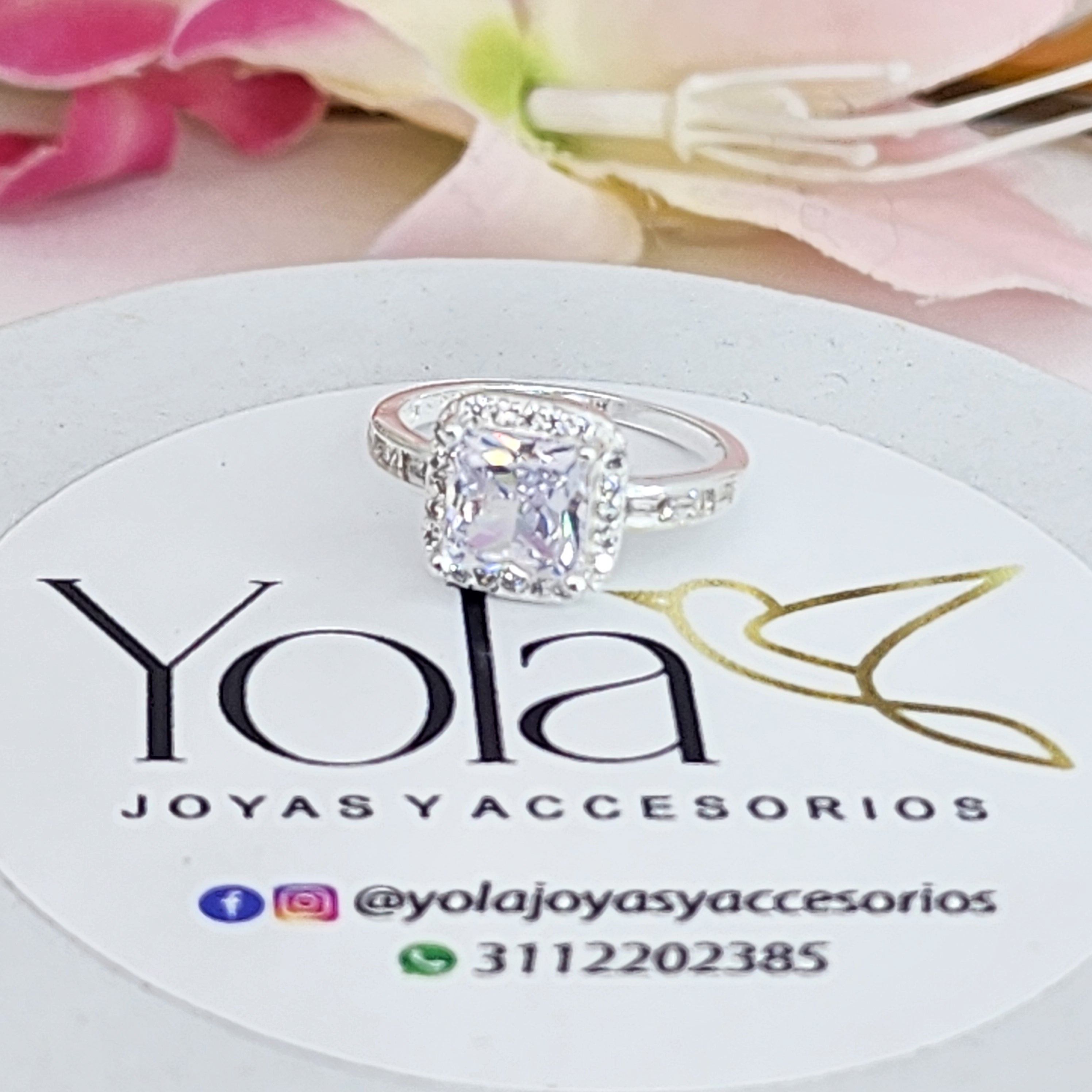 Anillo Cristal Cuadrado