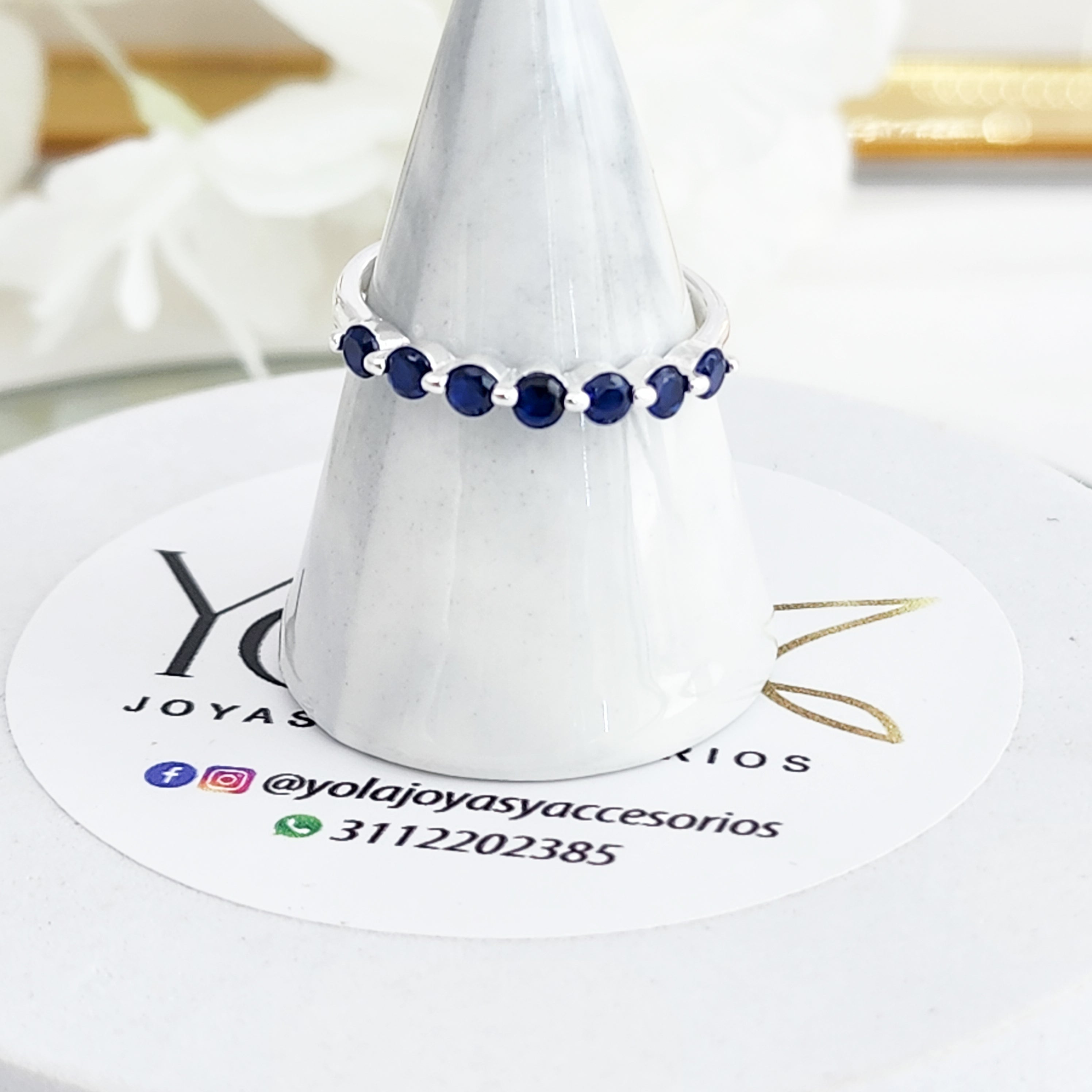 Anillo Cristales Azul