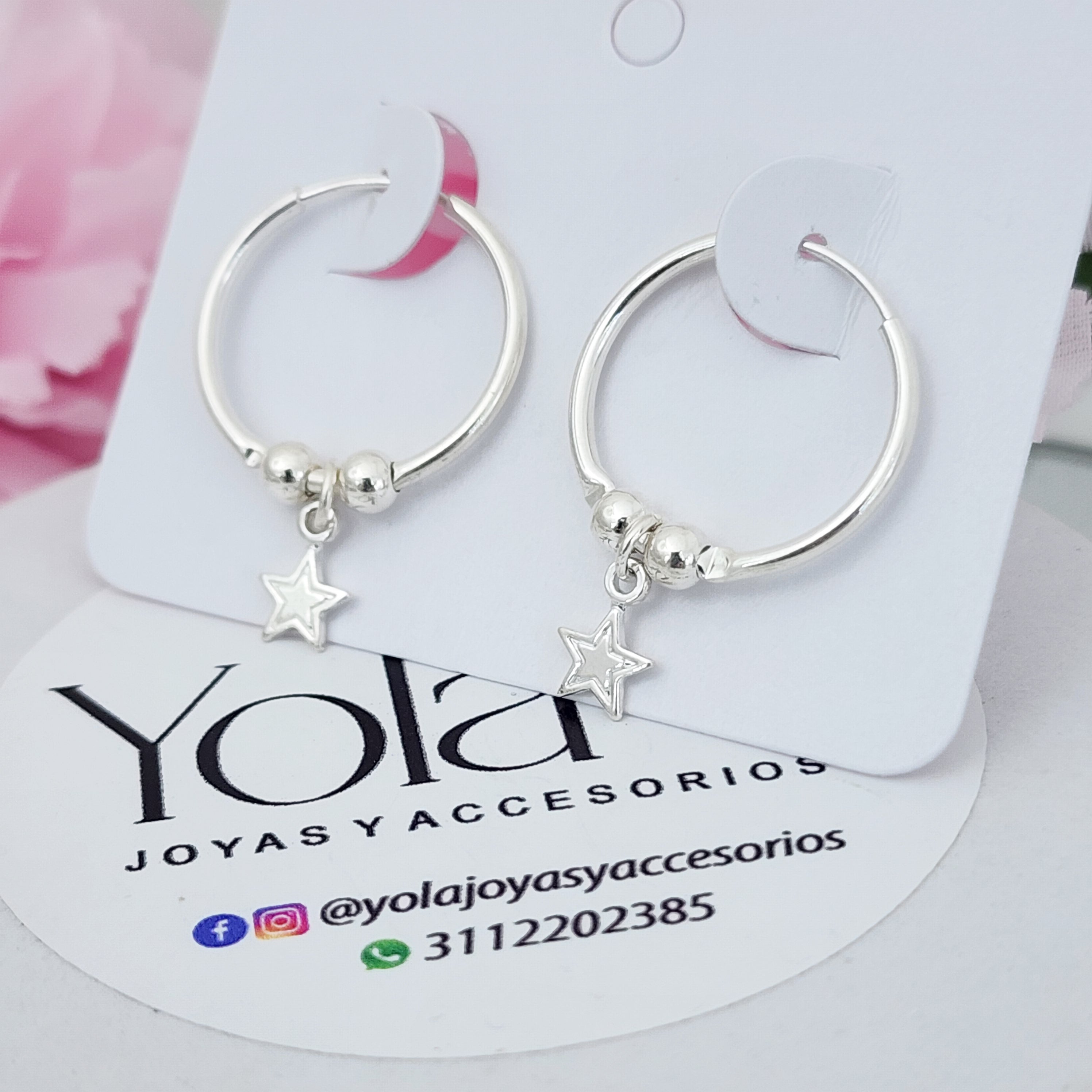 Aretes Medialuna Estrellas