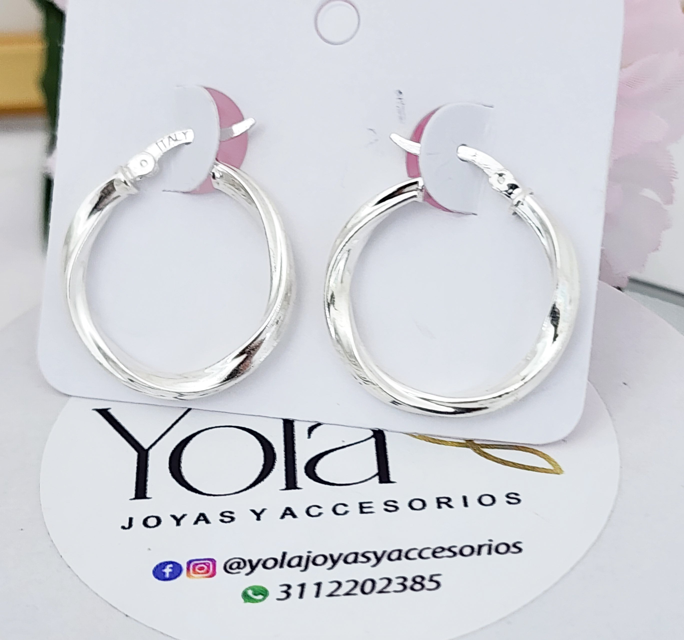 Aretes Medialuna con Diseño