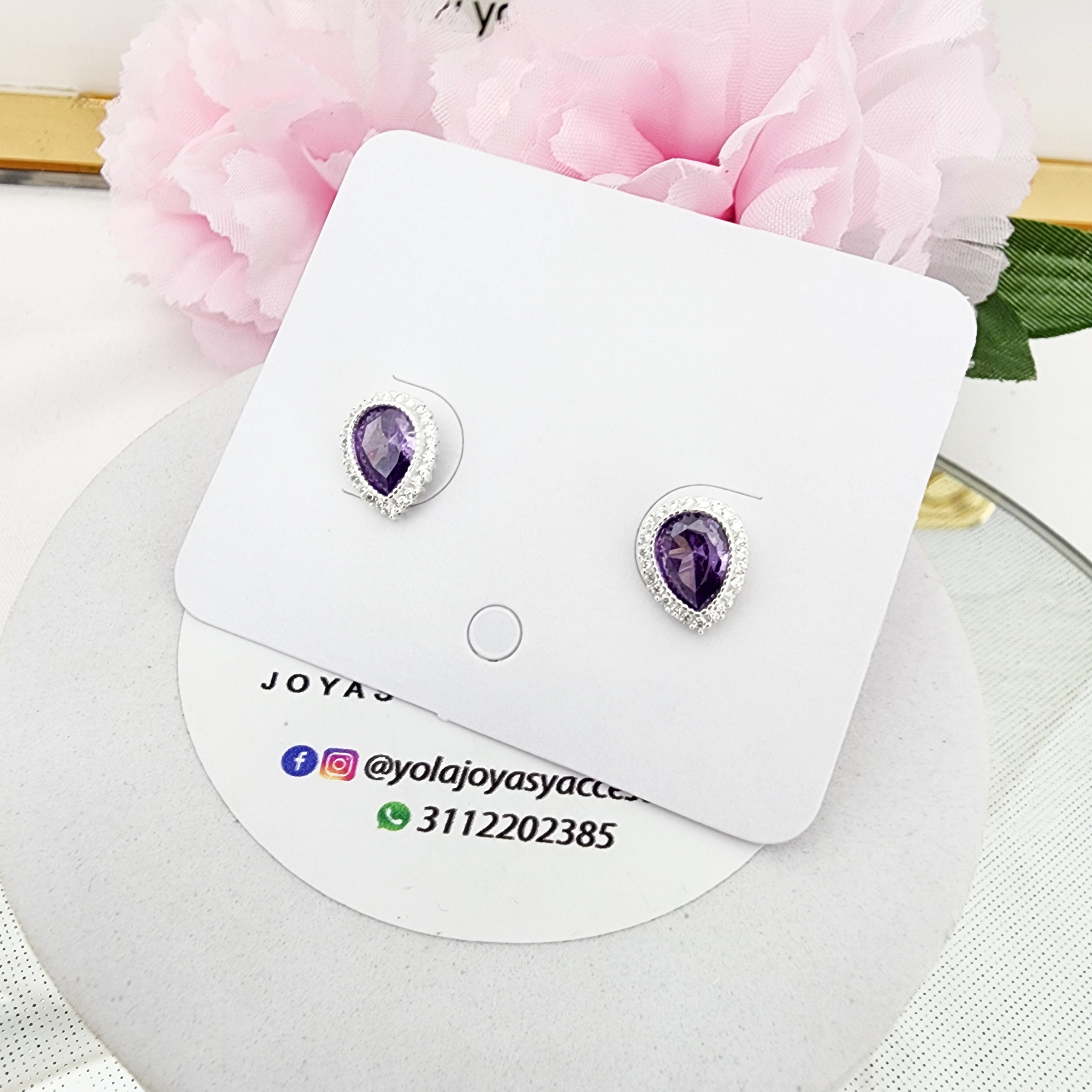 Aretes Cristal Morado