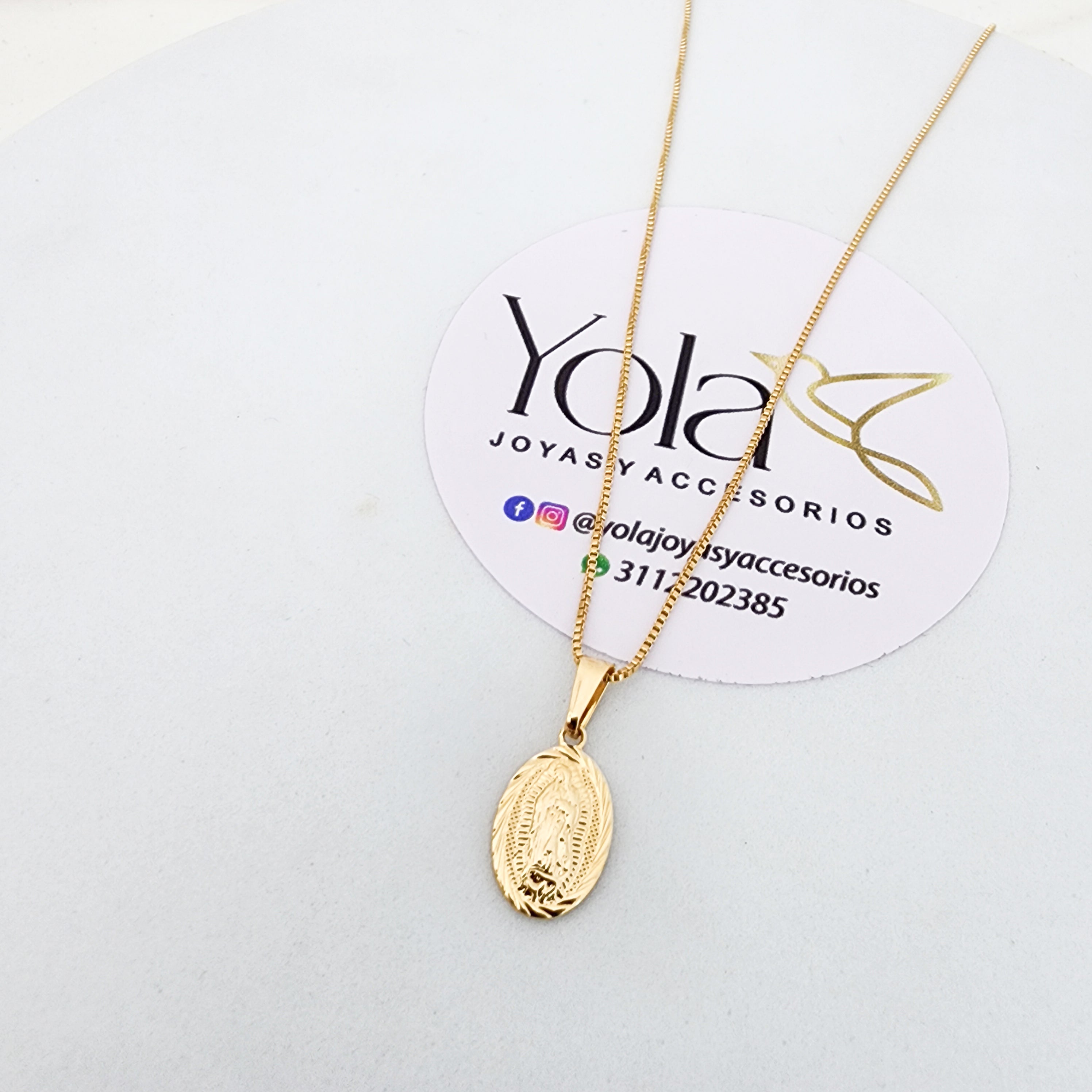 Collar oro laminado virgen guadalupe