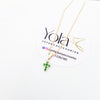 Collar oro laminado cruz verde