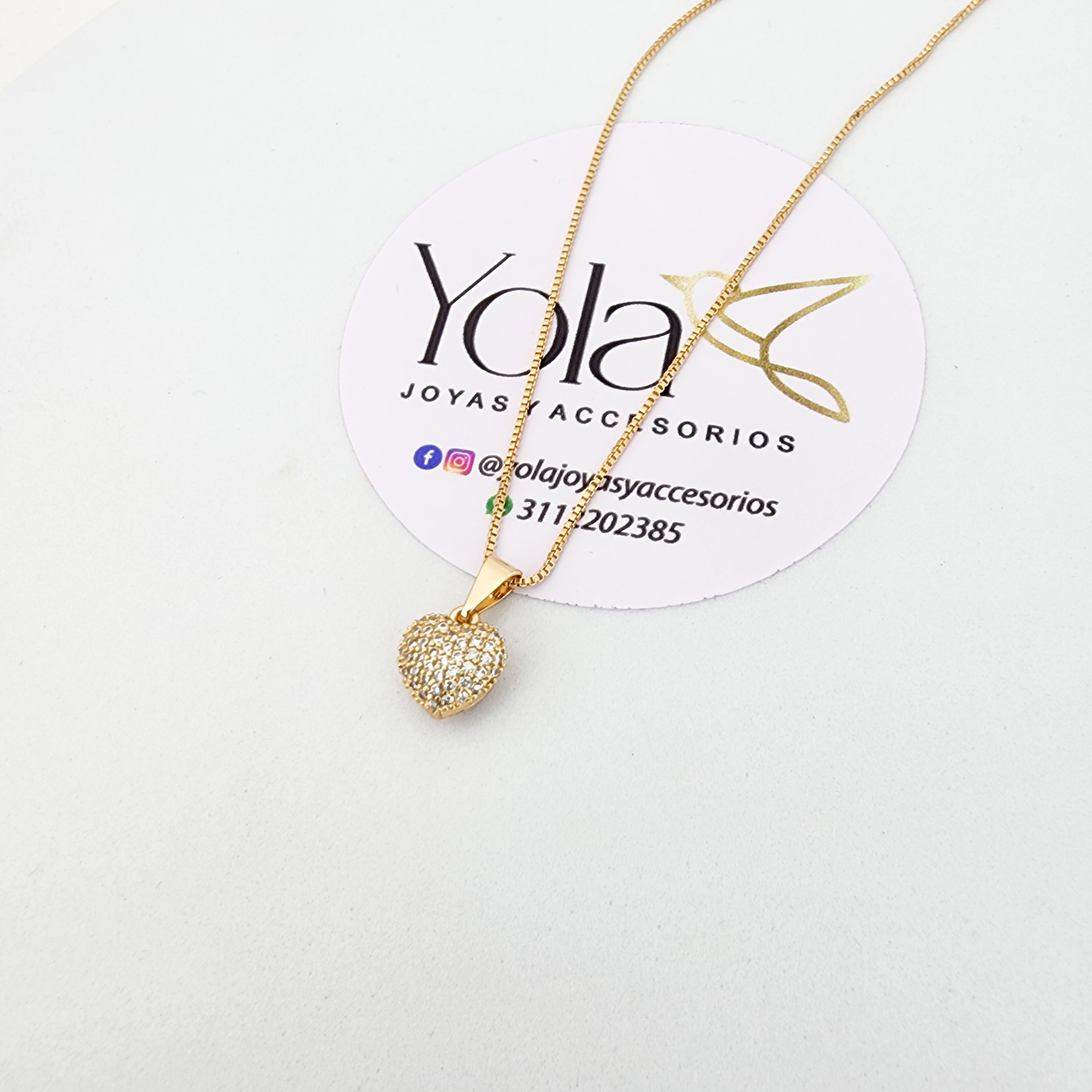 Collar oro laminado corazón