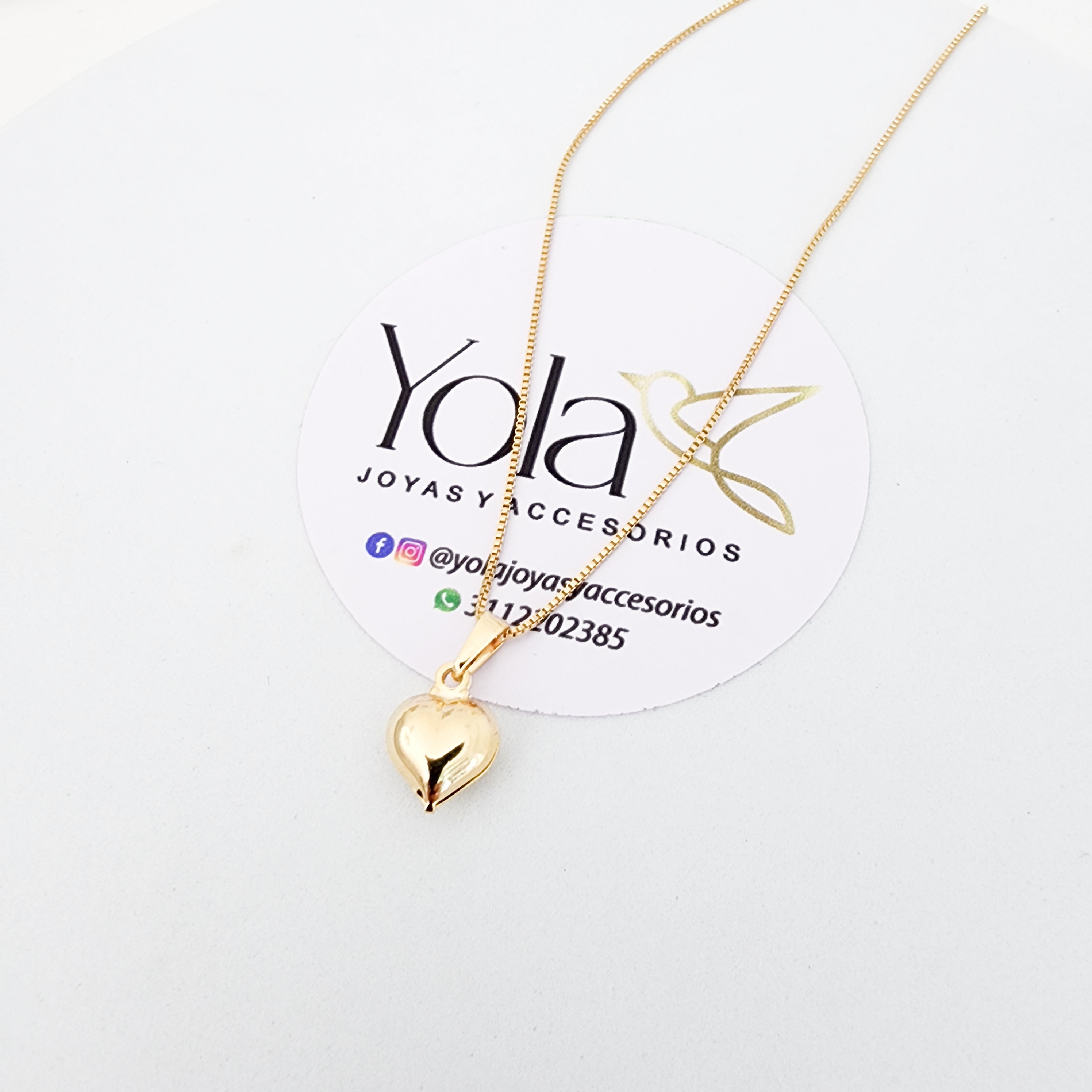 Collar oro laminado corazón