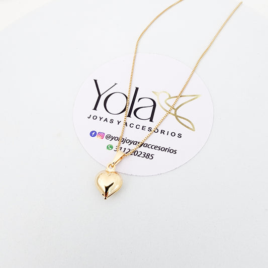 Collar oro laminado corazón