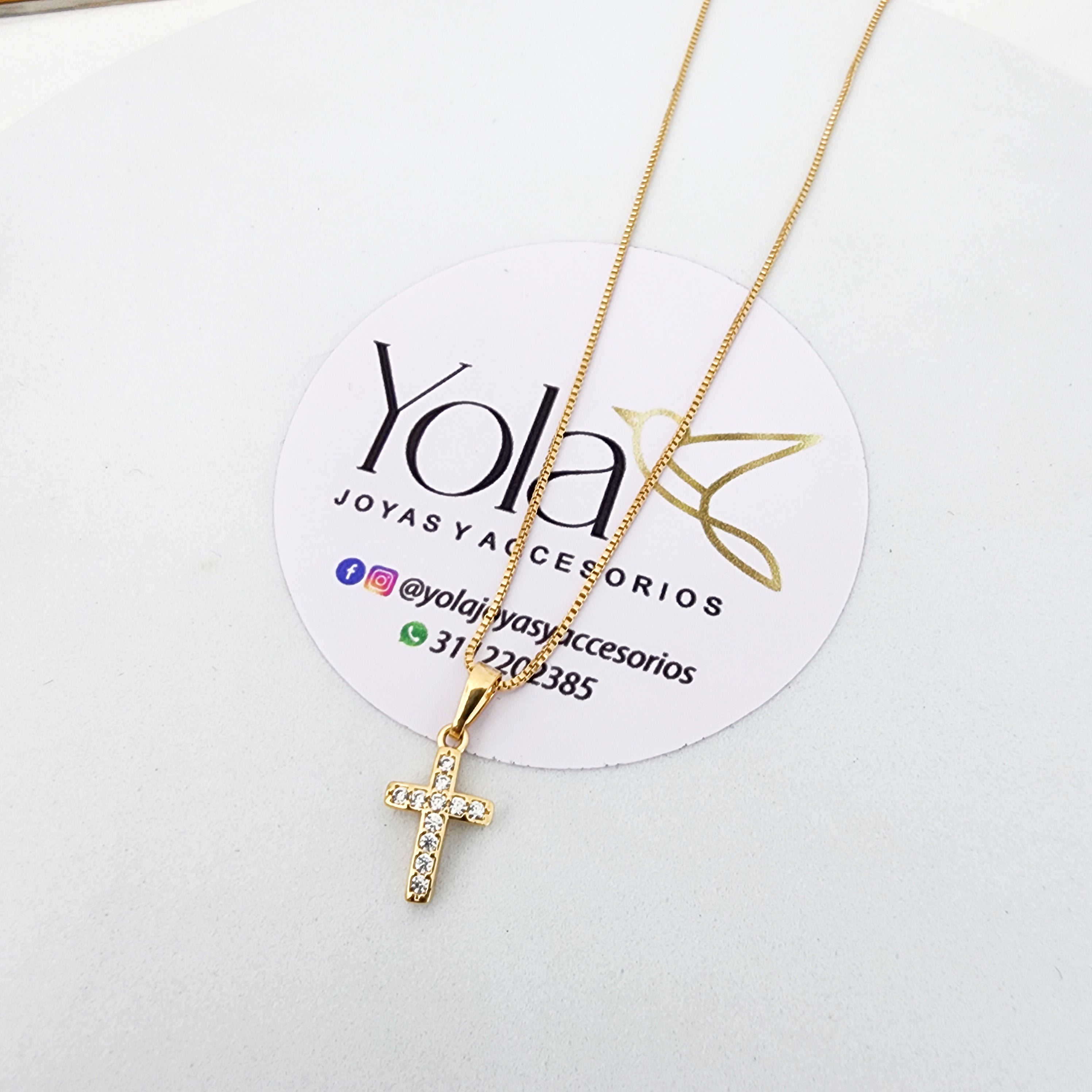 Collar oro laminado cruz