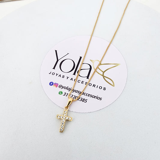 Collar oro laminado cruz