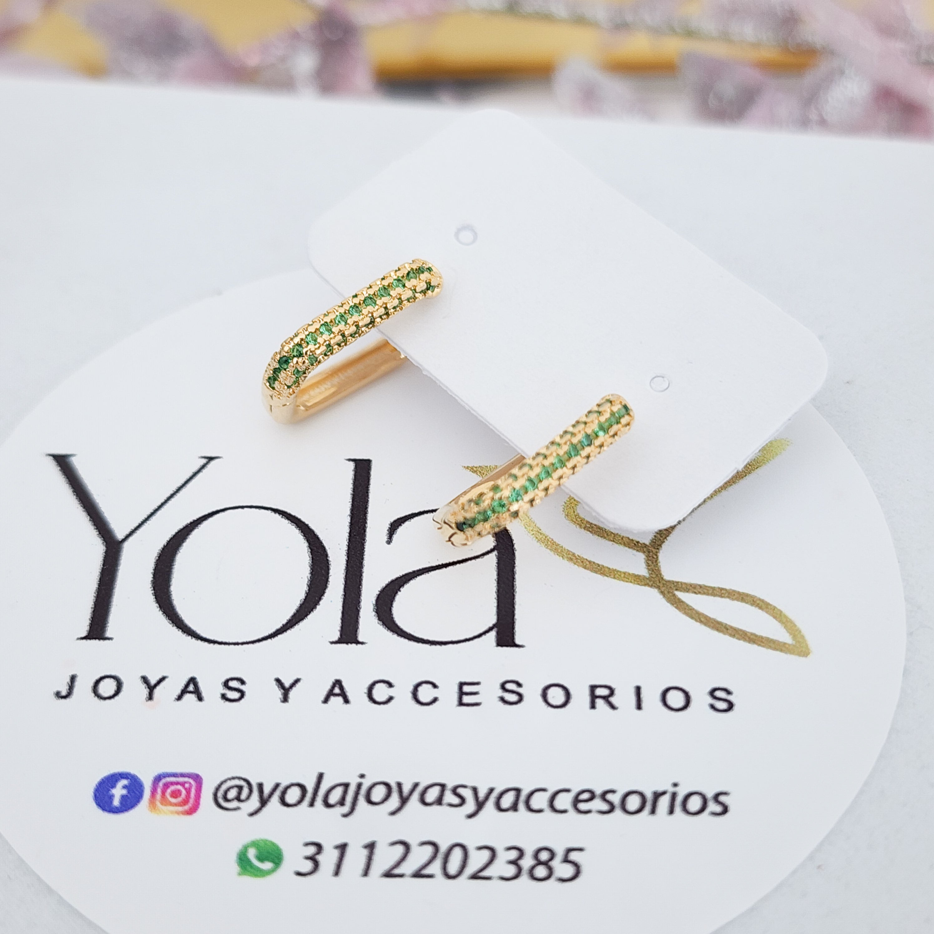 Candonga Oro Laminado Rectángulo Verde