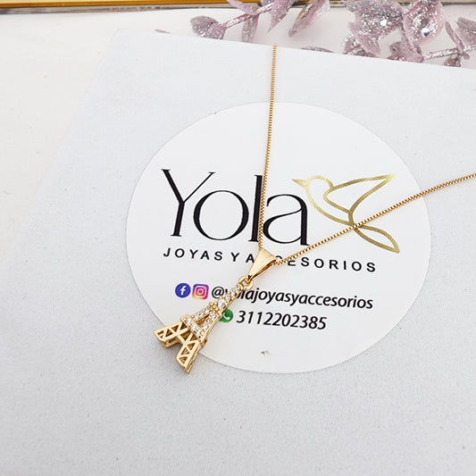 Collar oro laminado torre Eiffel