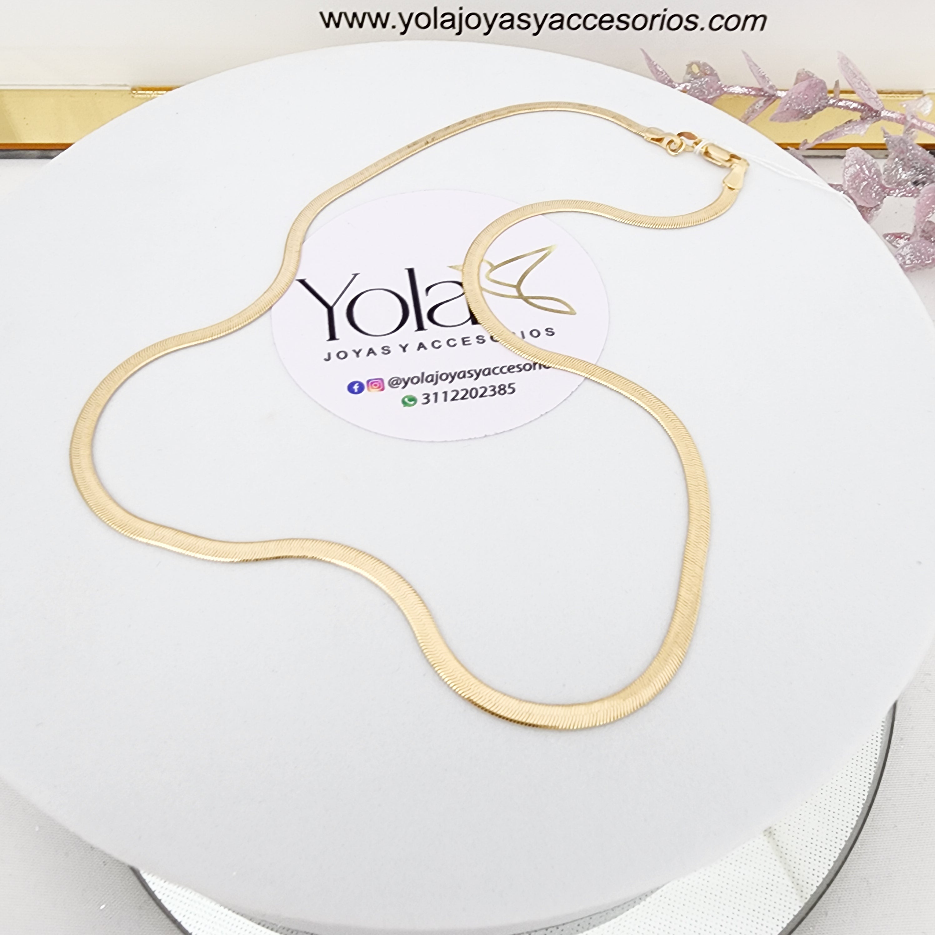 Collar oro laminado espejo