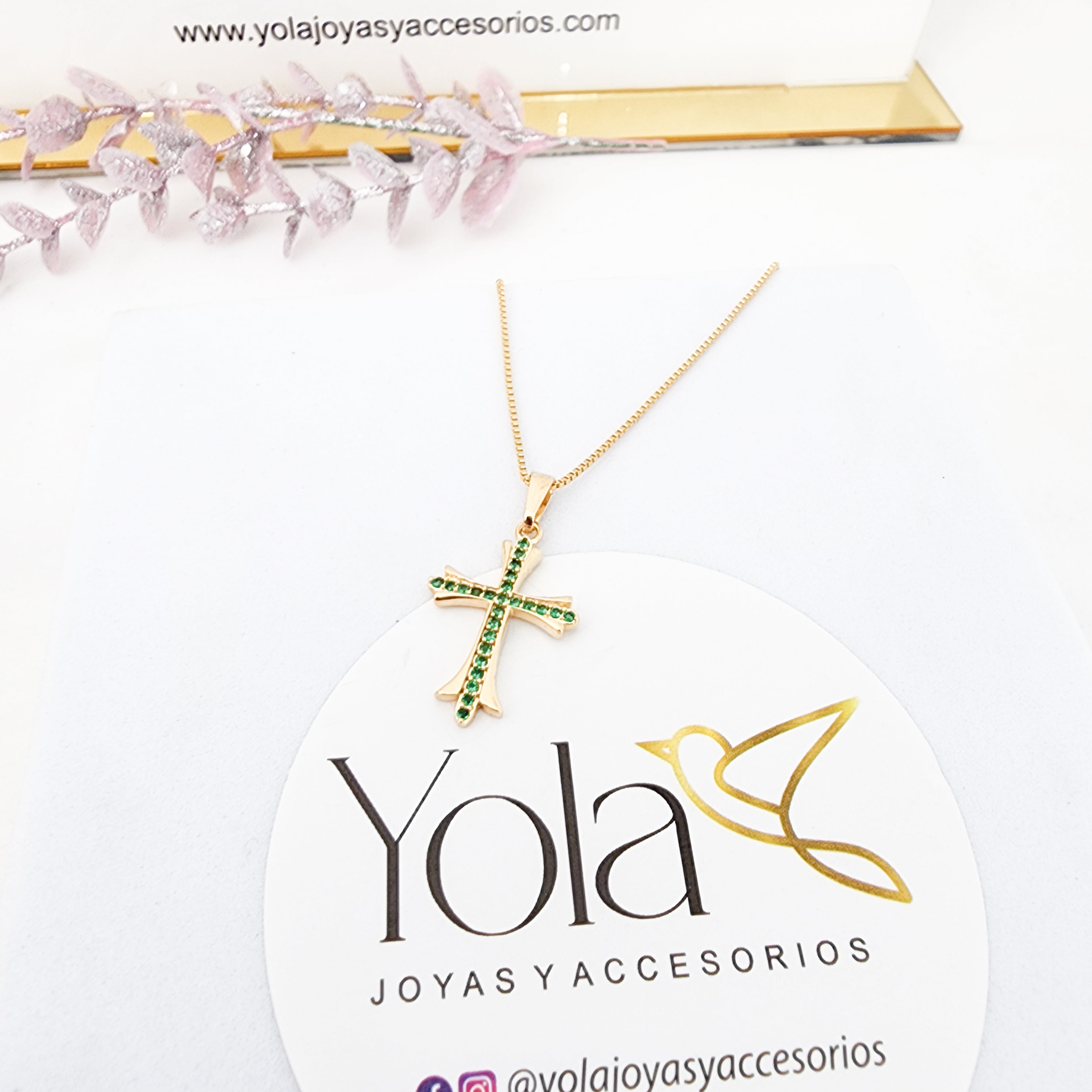 Collar oro laminado cruz