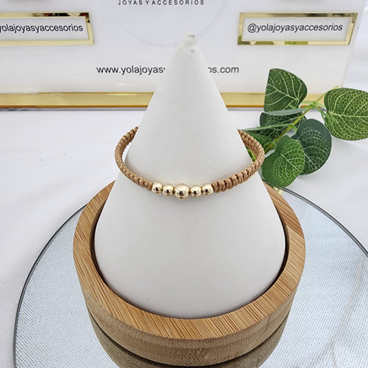 Pulsera Tejida oro laminado