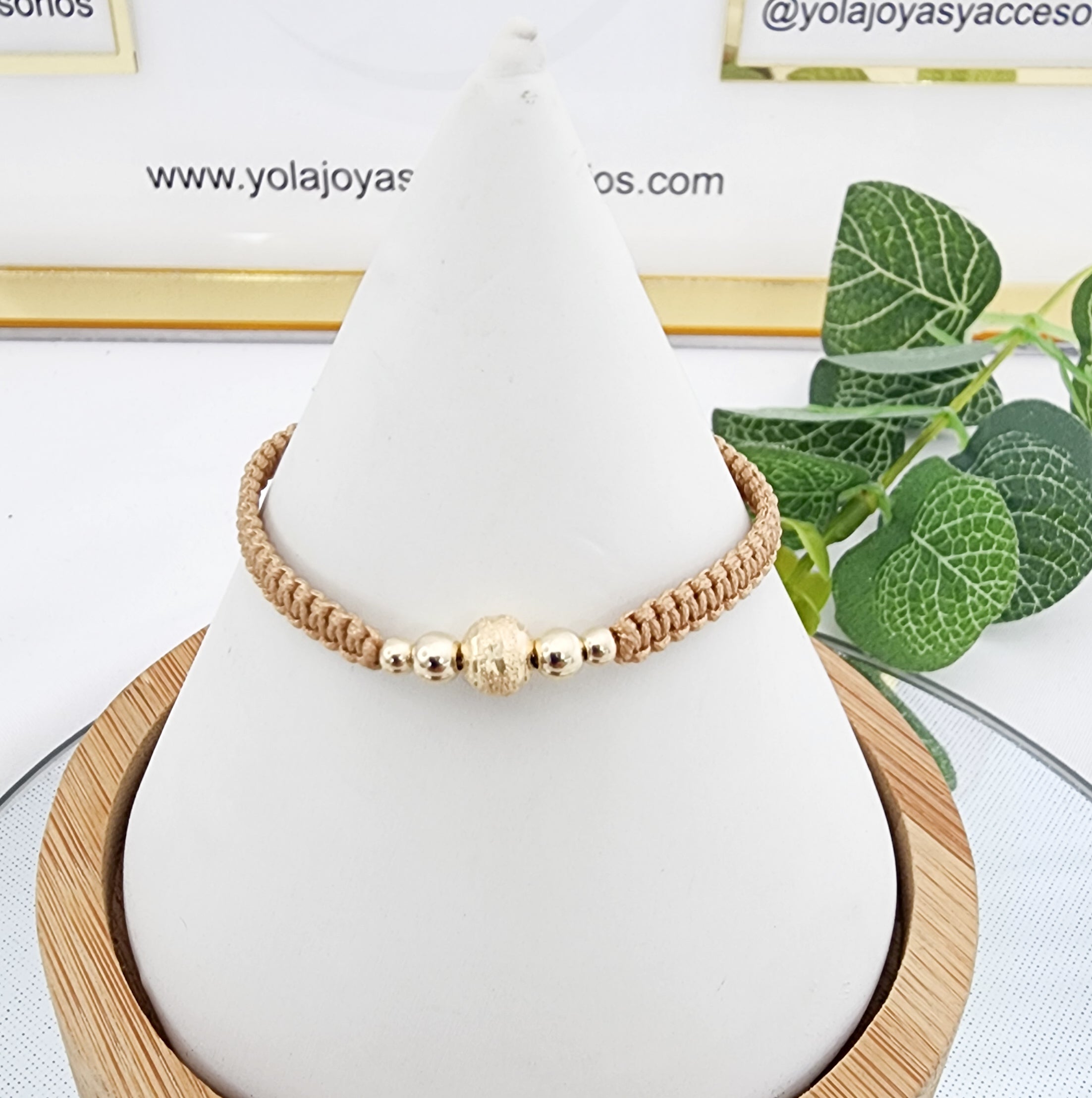 Pulsera Tejida  oro laminado