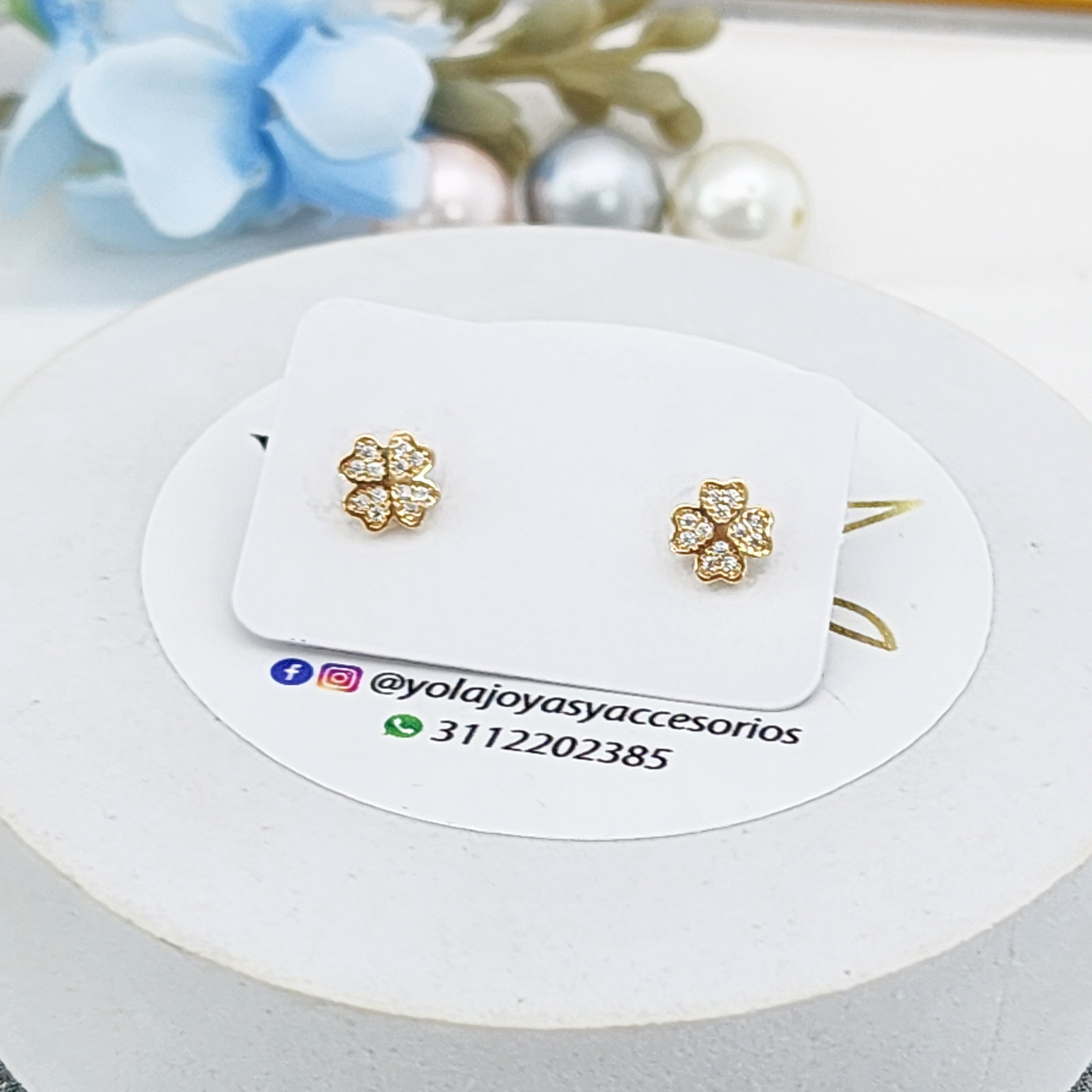 Topos Oro Laminado trebol  rosca seguridad