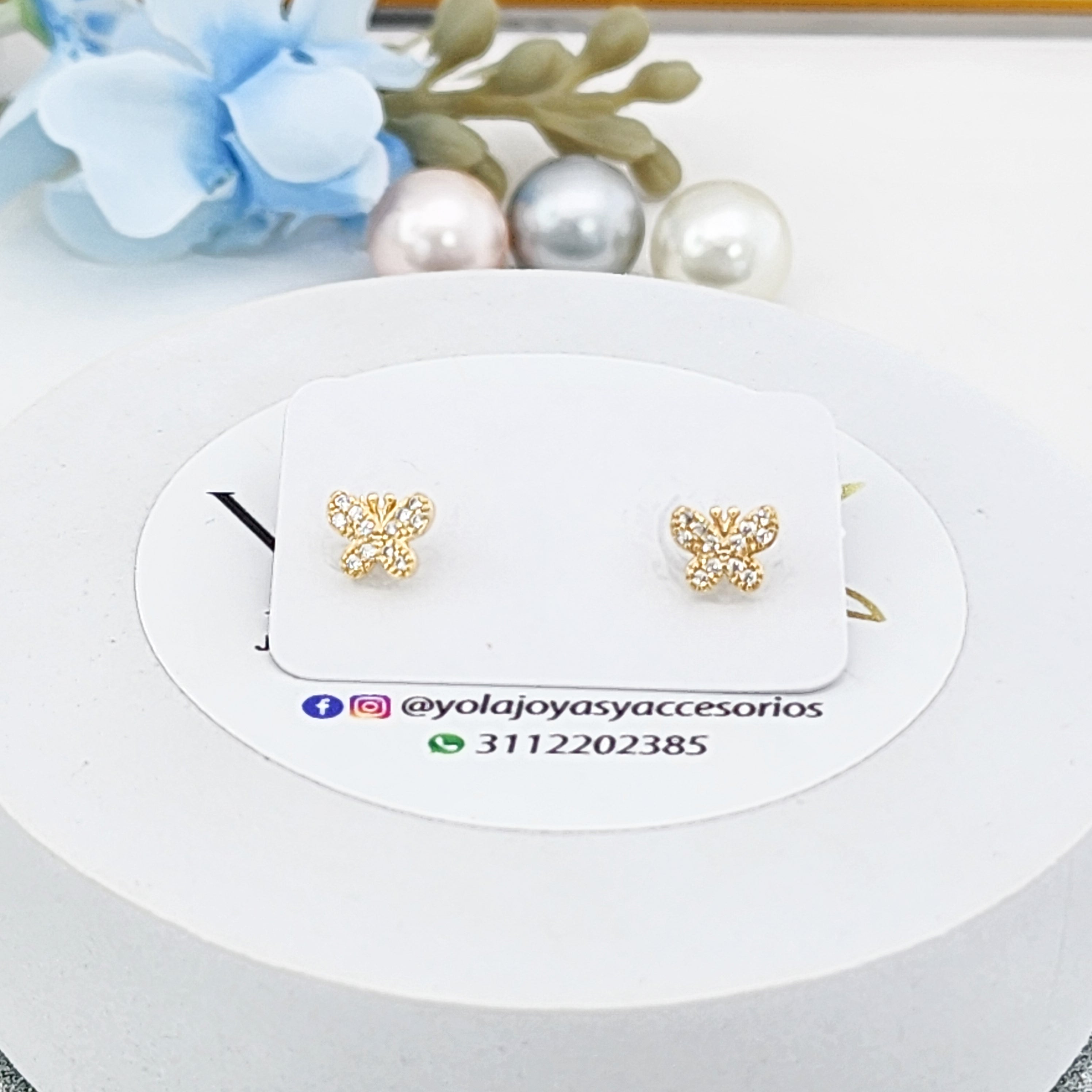 Topos Oro Laminado mariposa rosca seguridad