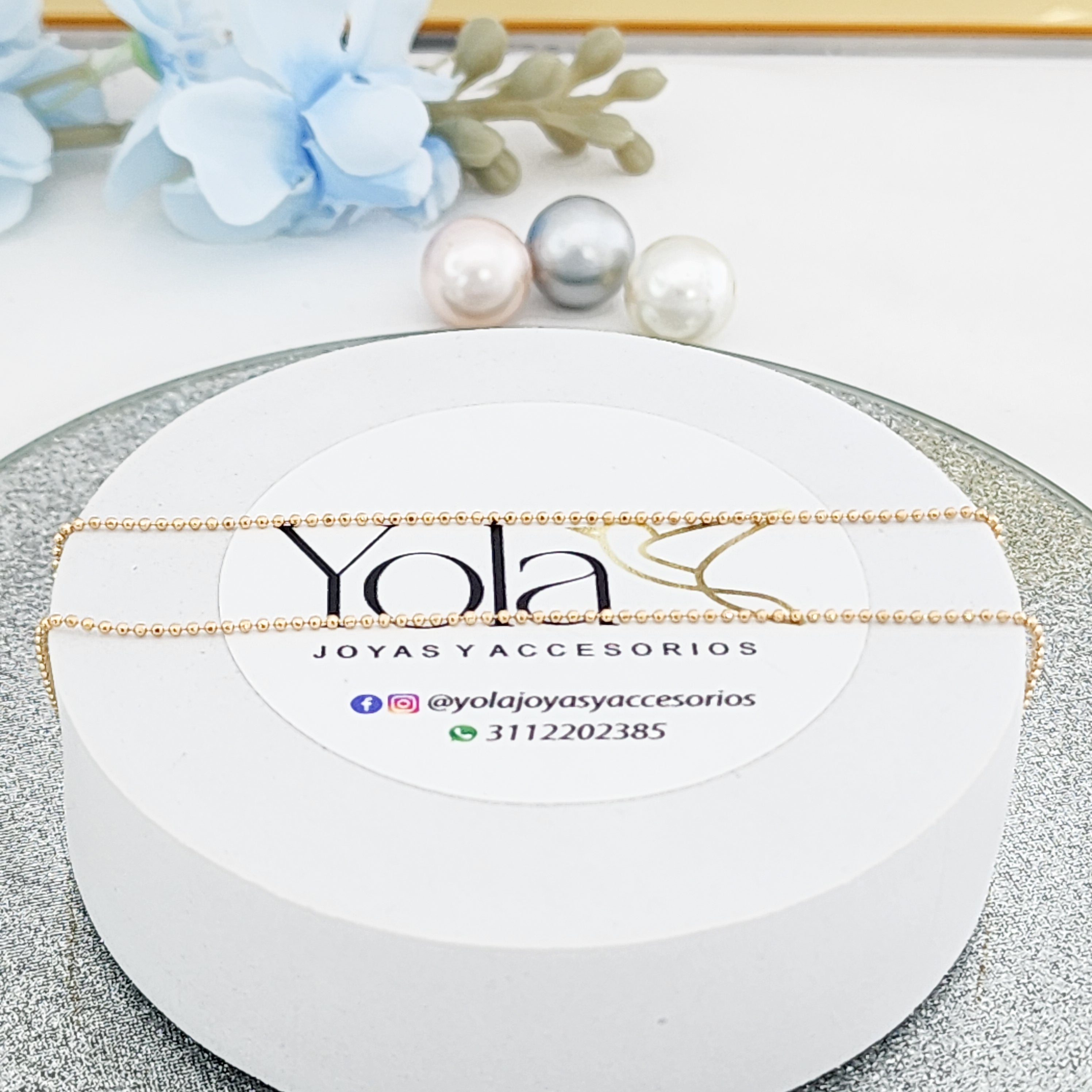 Collar oro laminado bolitas