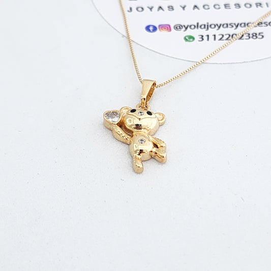 Collar Oro laminado oso