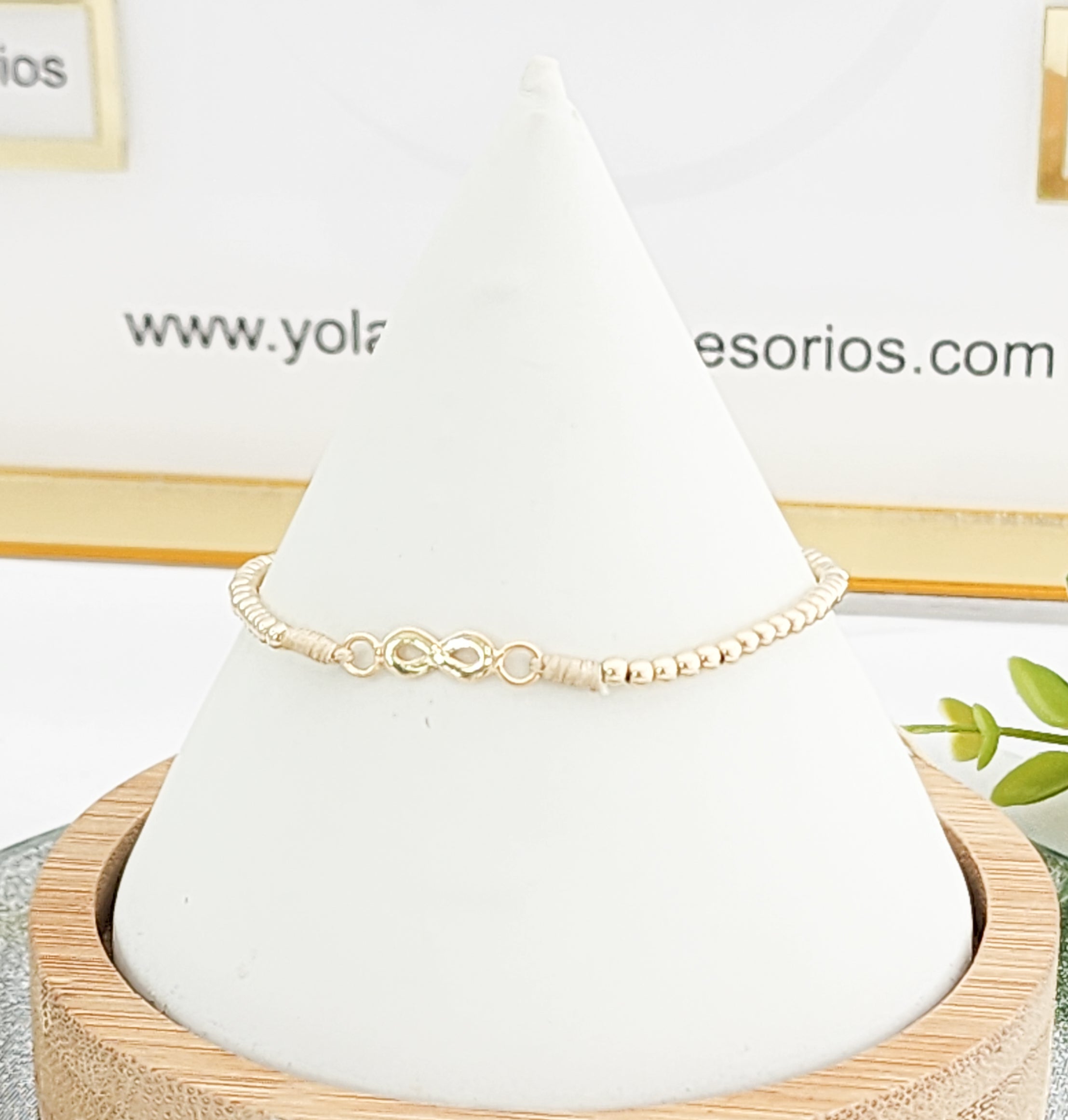 Pulsera Tejida  oro laminado