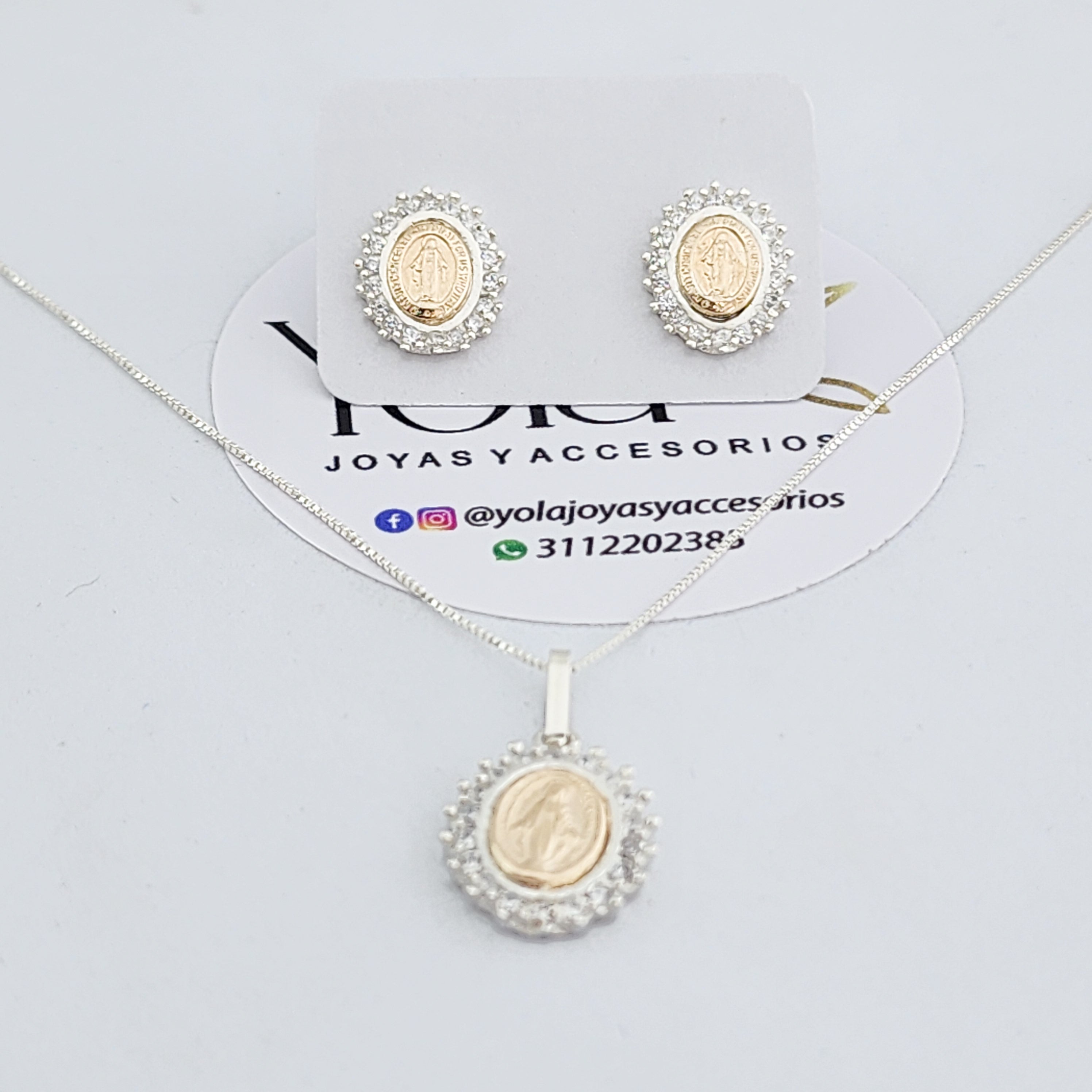 Juego Collar y Arete virgen