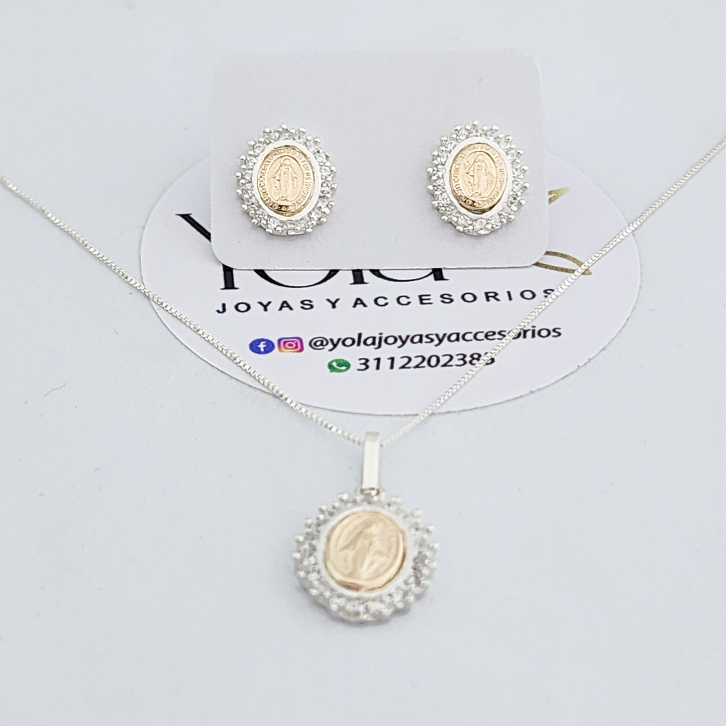 Juego Collar y Arete virgen