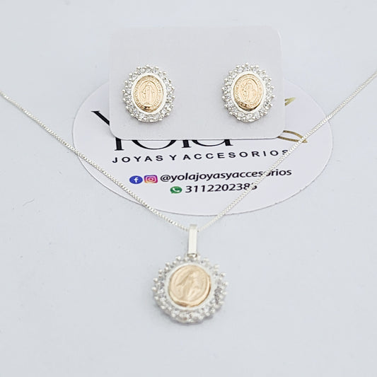 Juego Collar y Arete virgen