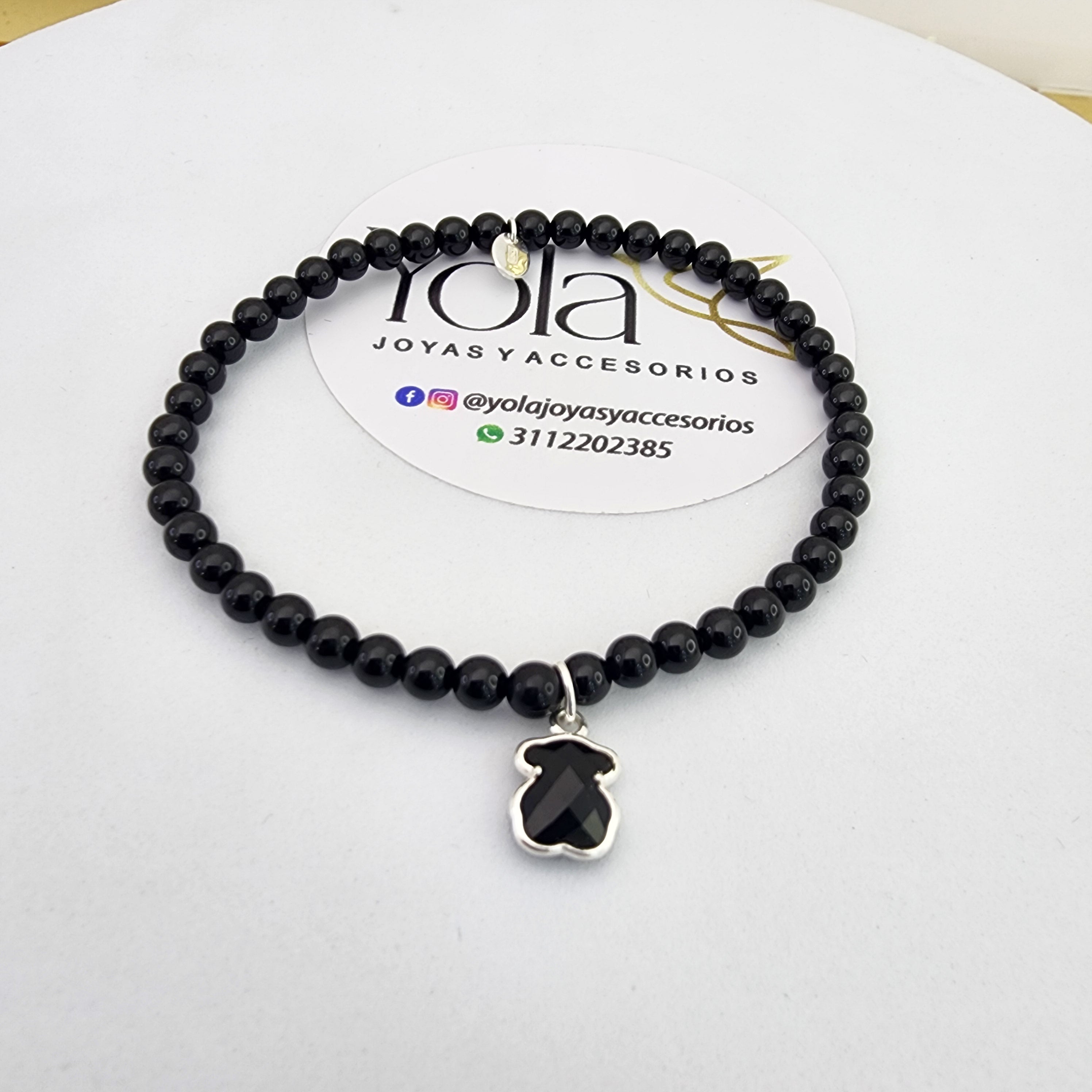 Pulsera oso negro ajustable